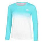 BIDI BADU Bekleidung BIDI BADU Crew Gradiant Longsleeve Damen-Türkis,Weiß