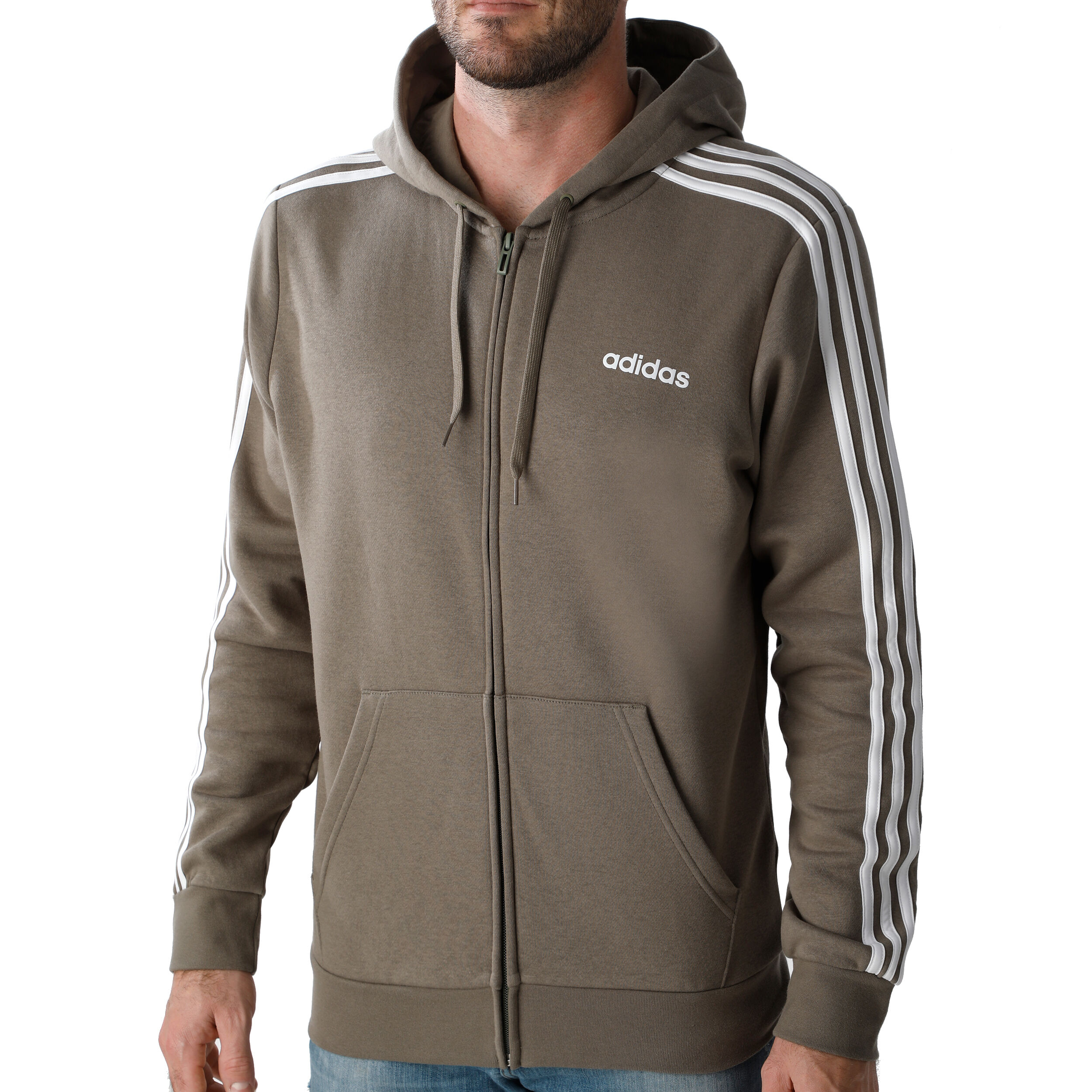 Adidas khaki zip hoodie online