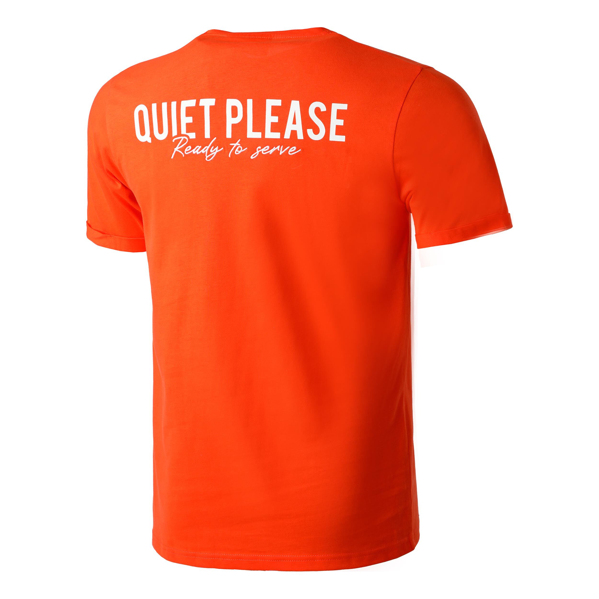Quiet Please Ready To Serve T Shirt Herren Orange WeiB online kaufen Tennis Point DE
