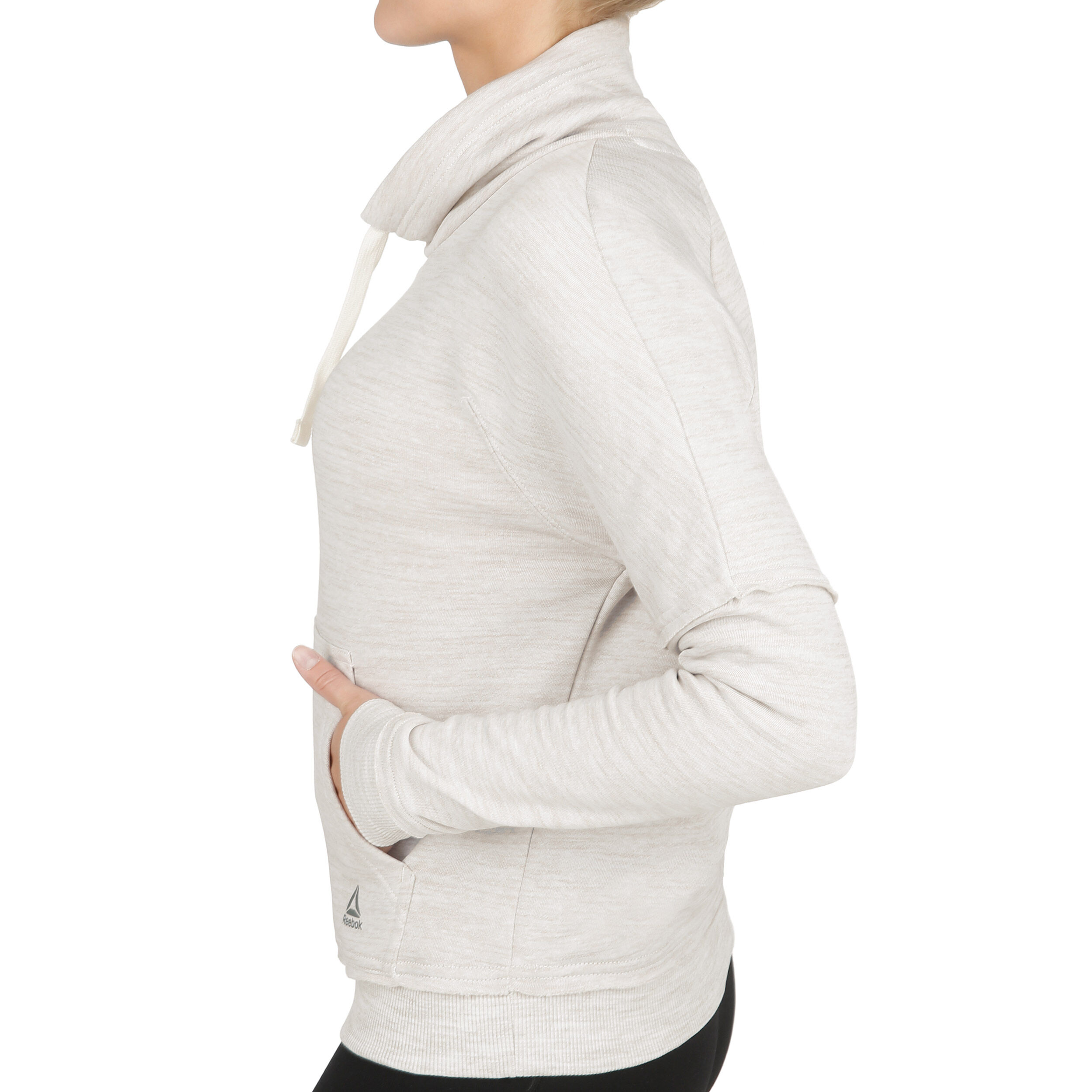 Reebok Elements Marble Cowl Neck Hoody Damen Creme, Grau Reebok Elements Marble Cowl Neck Hoody Damen Creme, Grau