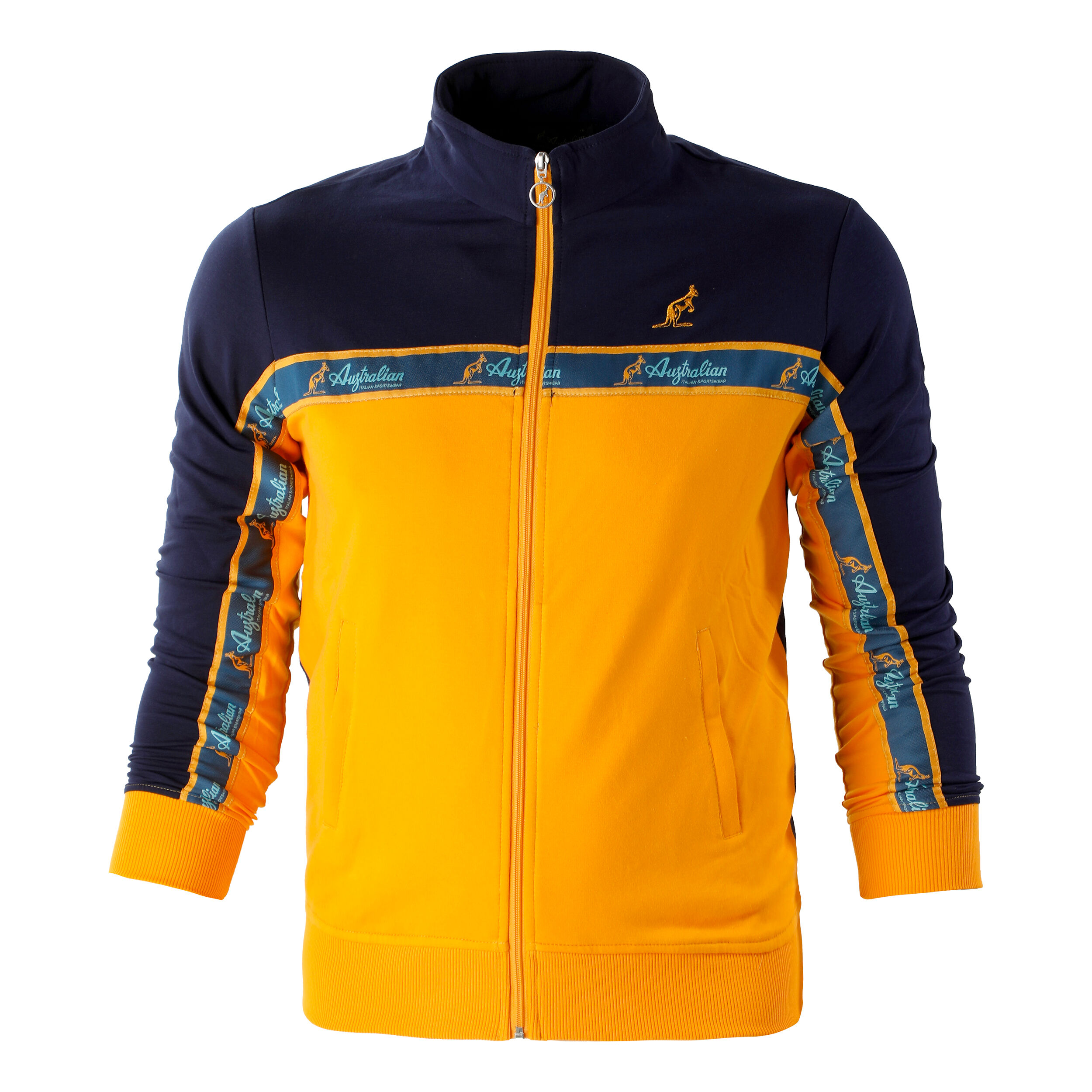 Felpa Con Banda Trainingsjacke Herren Goldgelb Dunkelblau