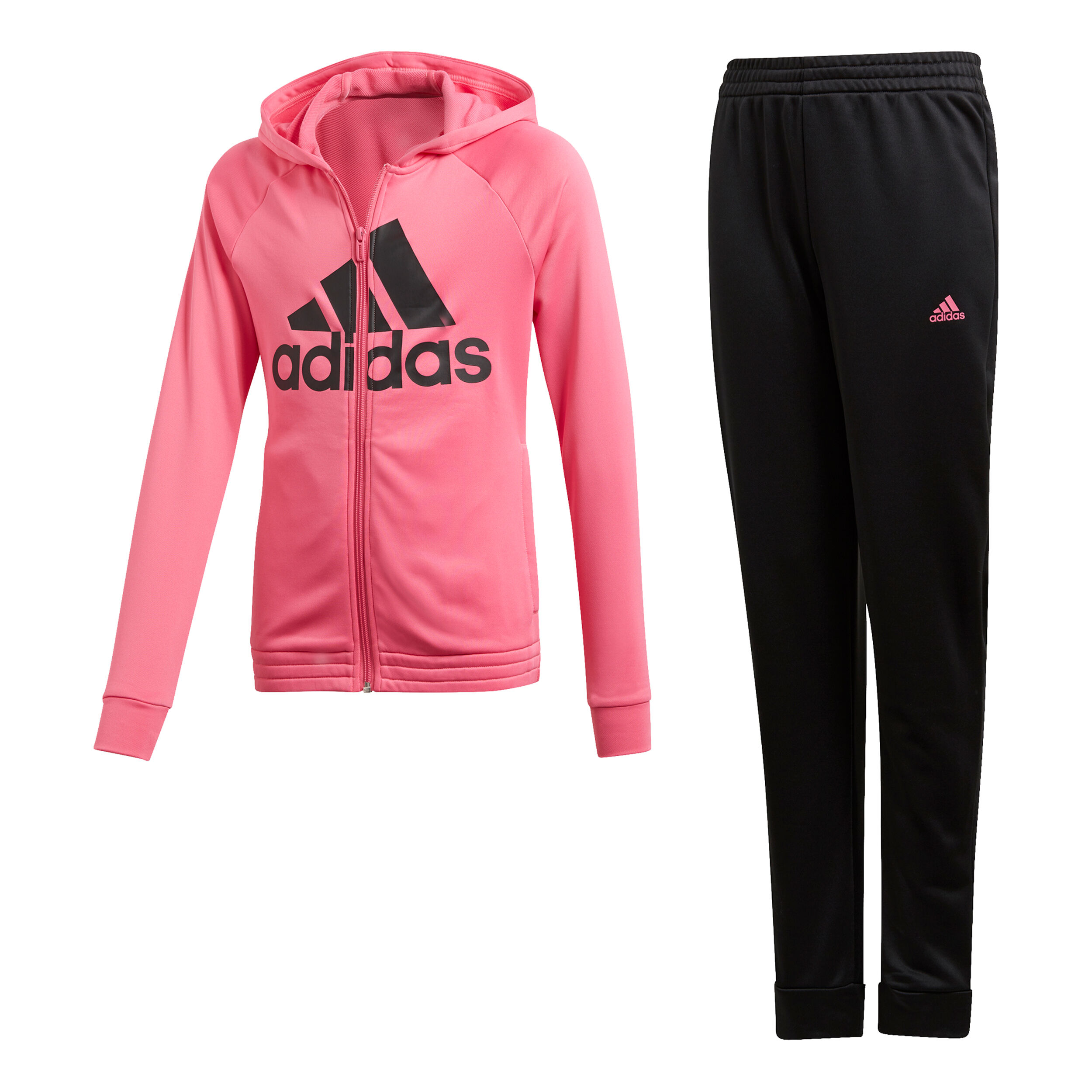 adidas Hooded Mädchen Pink, Schwarz online kaufen | Tennis adidas Hooded Polyester Trainingsanzug Mädchen Schwarz