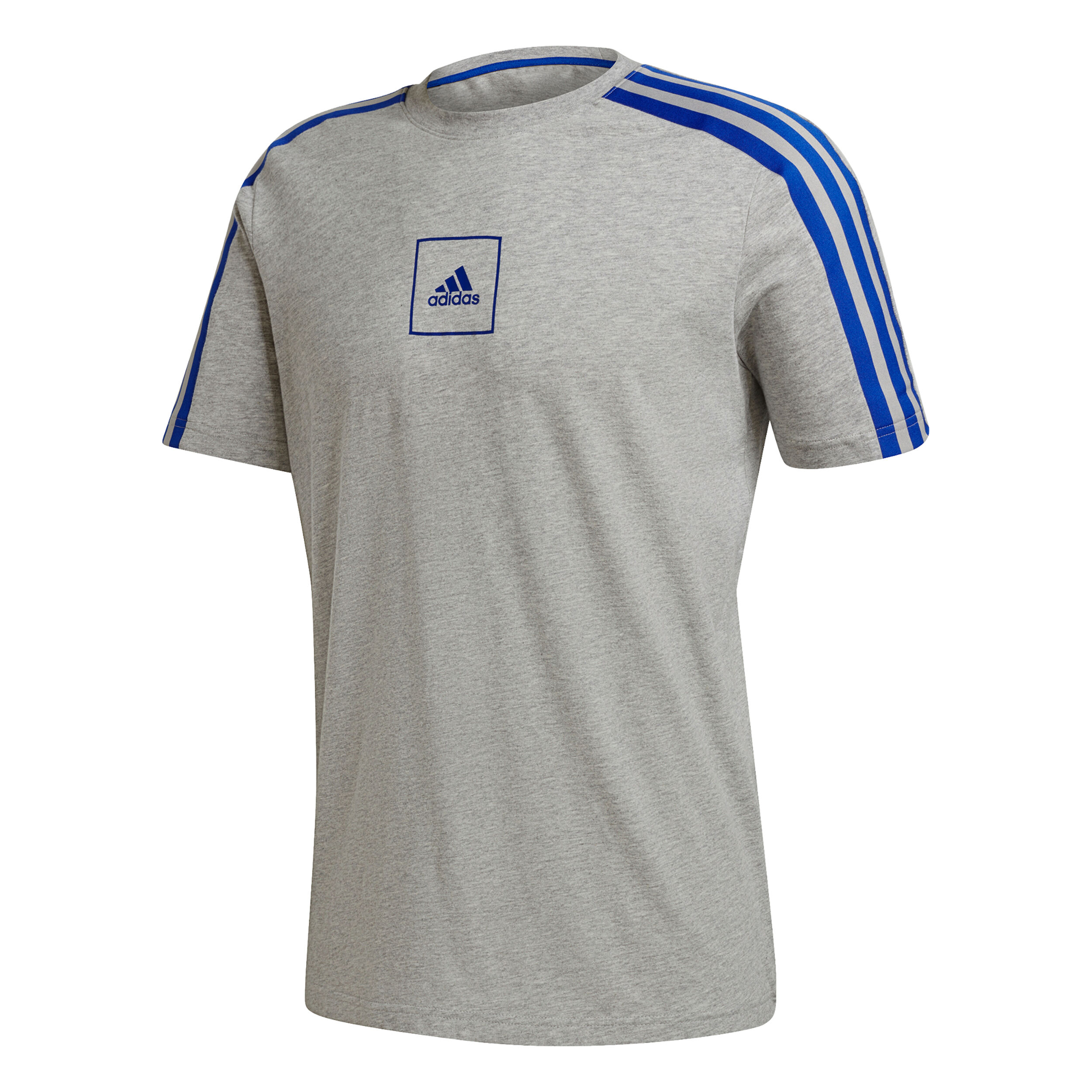 3 Stripes Tape T Shirt Herren Hellgrau Blau