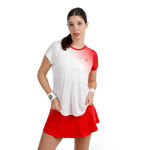 BIDI BADU Tennisbekleidung BIDI BADU Crew Fade 2.0 T-Shirt Damen-rot, wei&szlig;