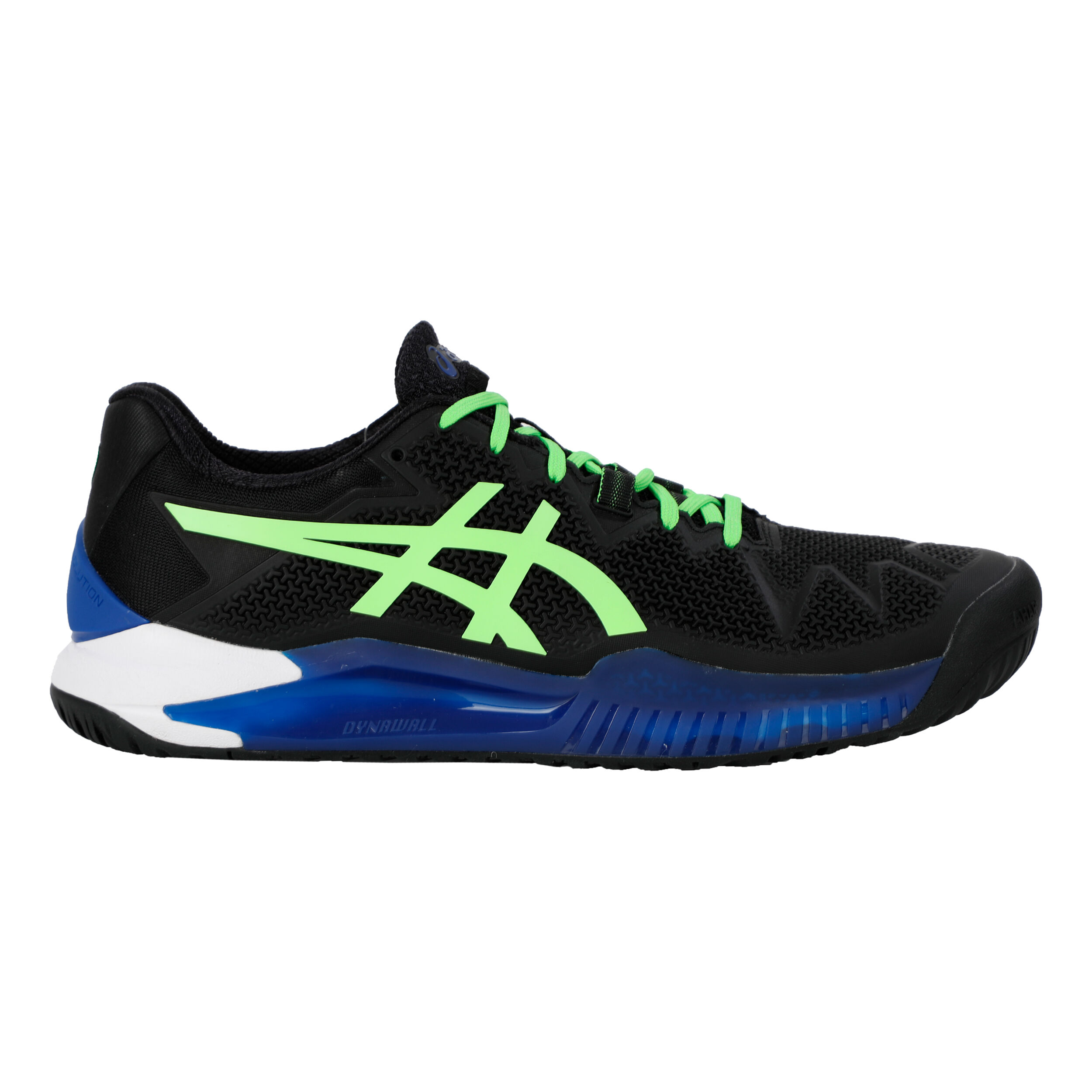 Gel Resolution 8 Sandplatzschuh Special Edition Herren Schwarz Neongrun