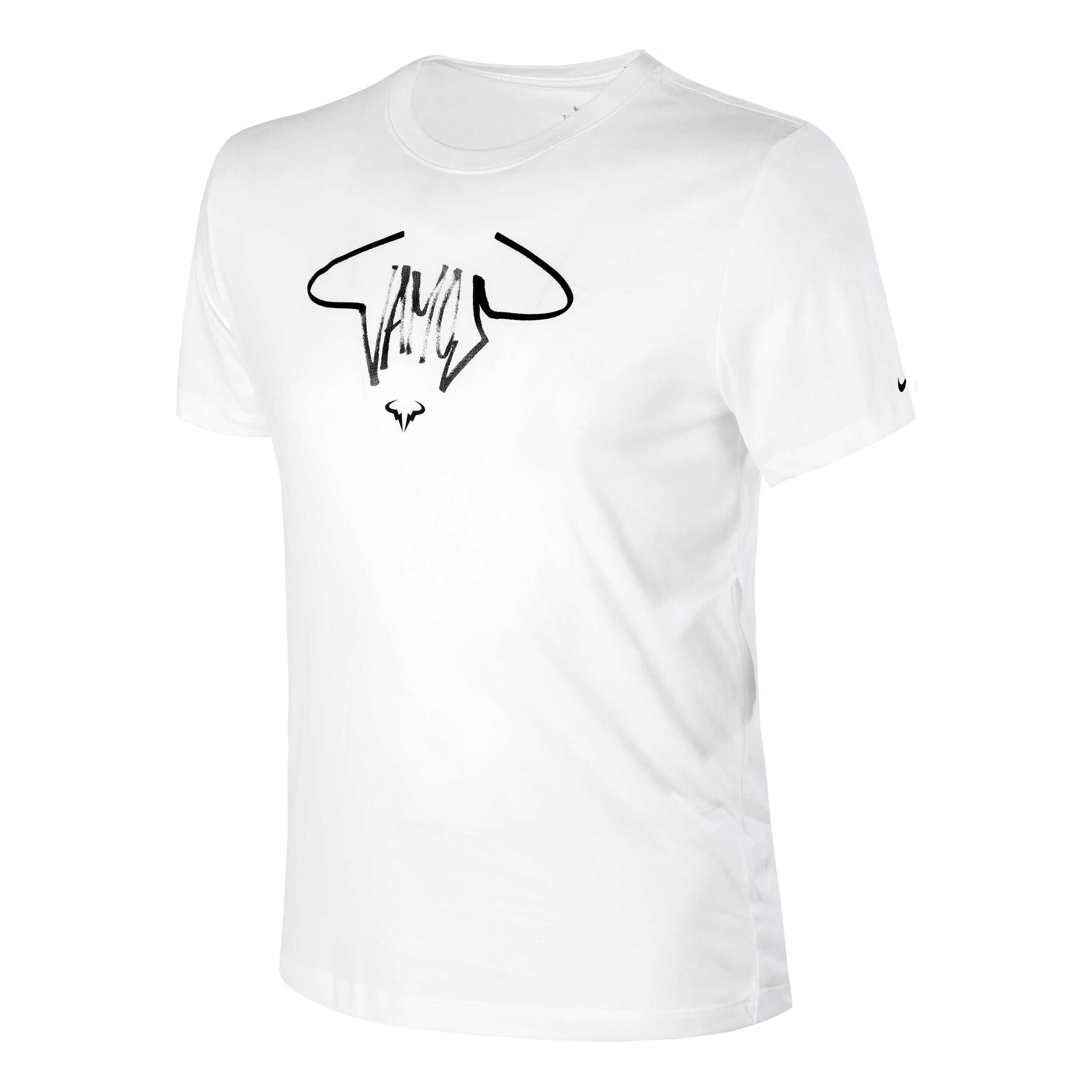 Rafael Nadal Court Vamos T Shirt Herren WeiB Schwarz