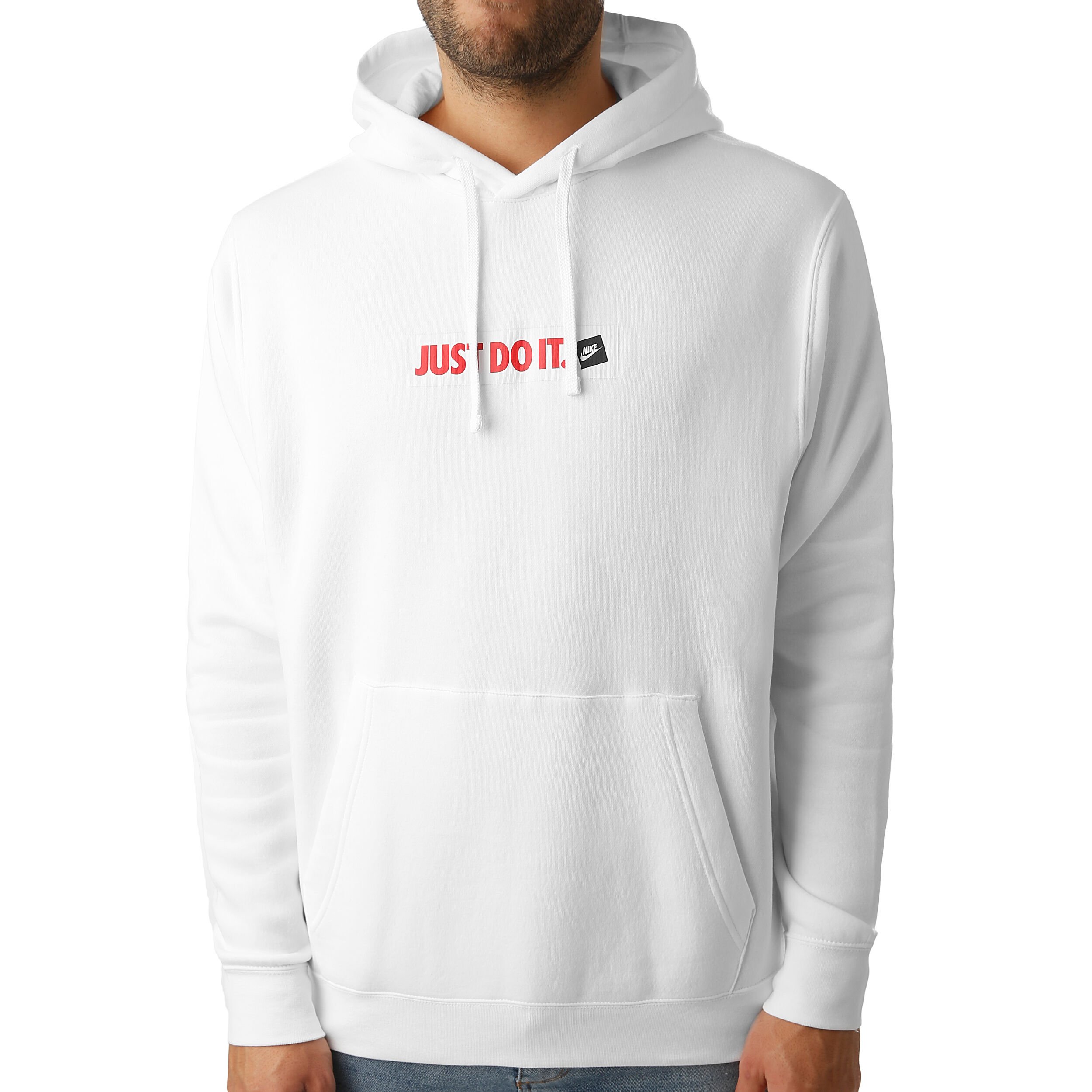 Nike Sportswear Just Do It Fleece Hoody Herren WeiB Rot online kaufen Tennis Point DE