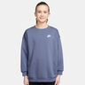Sportswear Club Fleece Oversized Crew Sweatshirt M&auml;dchen - blaugrau, wei&szlig;