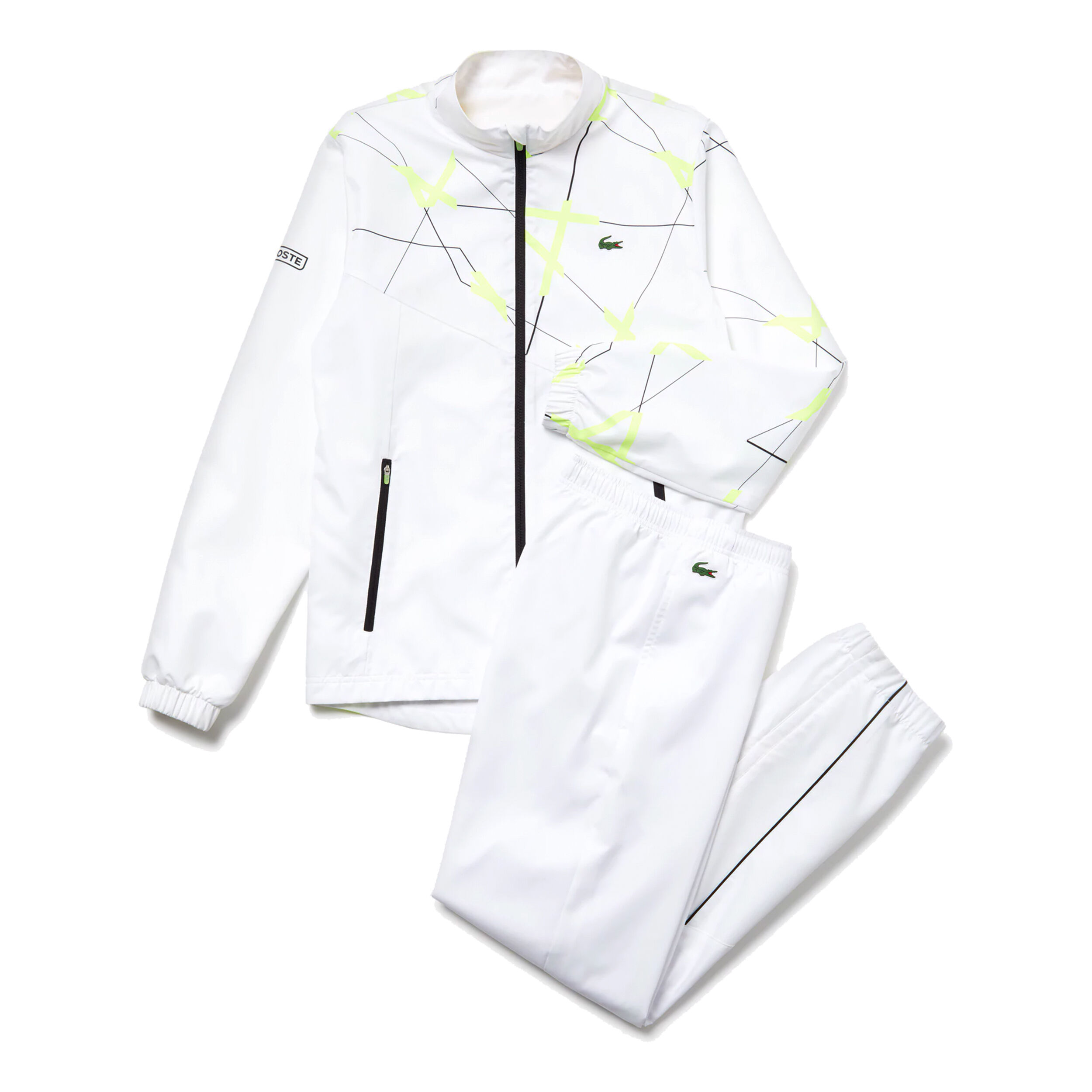 Survetement lacoste blanc et jaune store