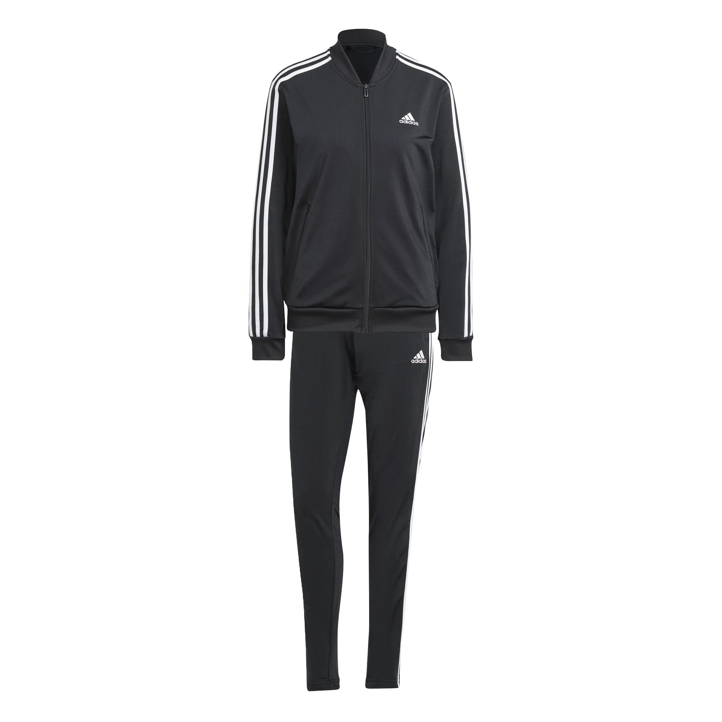 adidas 3 Stripes Trainingsanzug Damen Schwarz WeiB online kaufen Tennis Point DE