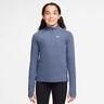 Dri-Fit Half-Zip Longsleeve Mädchen - blaugrau, weiß