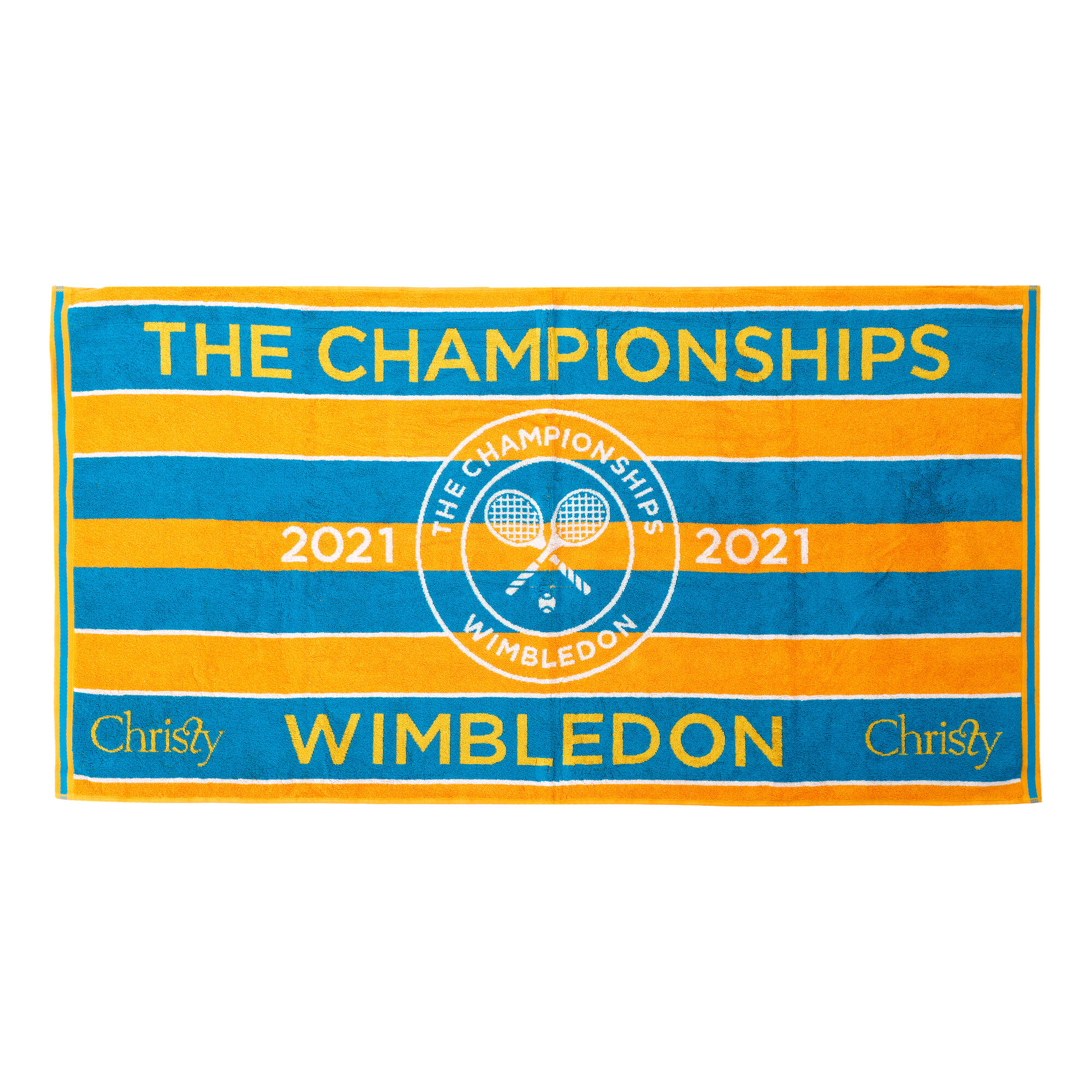 Christy Wimbledon 2021 Championship 70x133cm Handtuch Goldgelb Turkis Online Kaufen Tennis Point