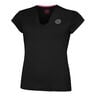 Crew V-Neck T-Shirt Damen-Schwarz