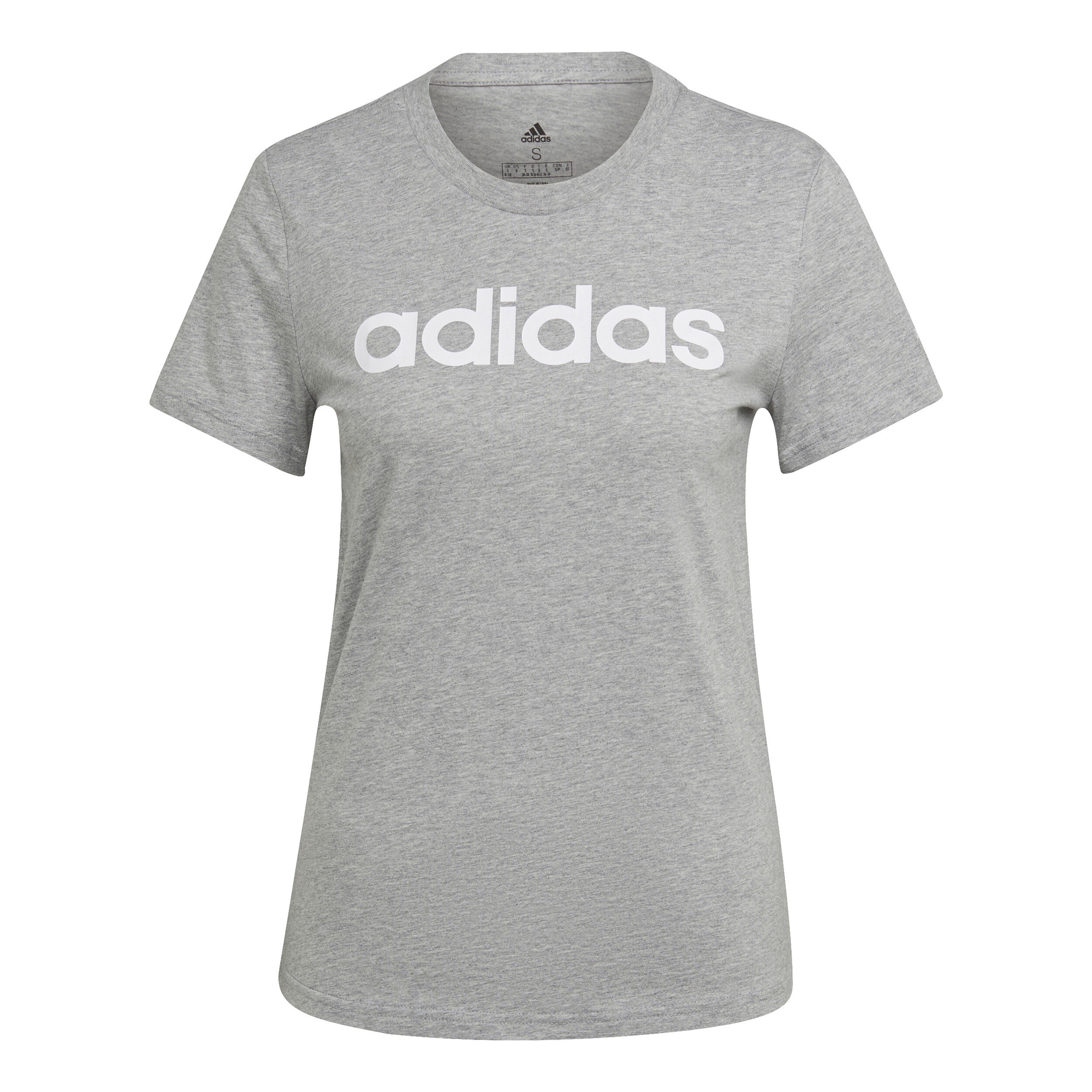 Linear T Shirt Damen Grau