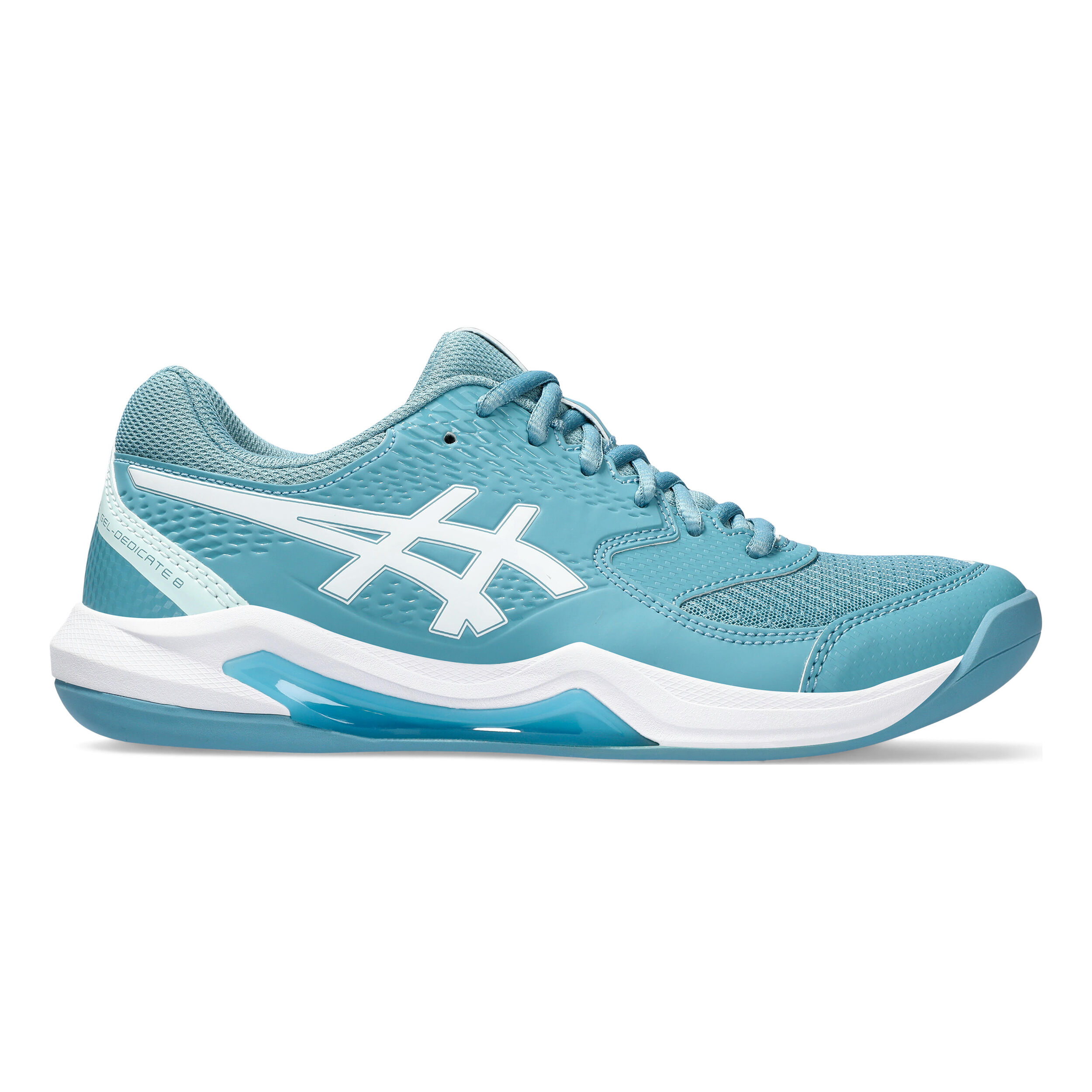 ASICS Gel Dedicate 8 Teppichschuh Damen Petrol WeiB online kaufen Tennis Point DE