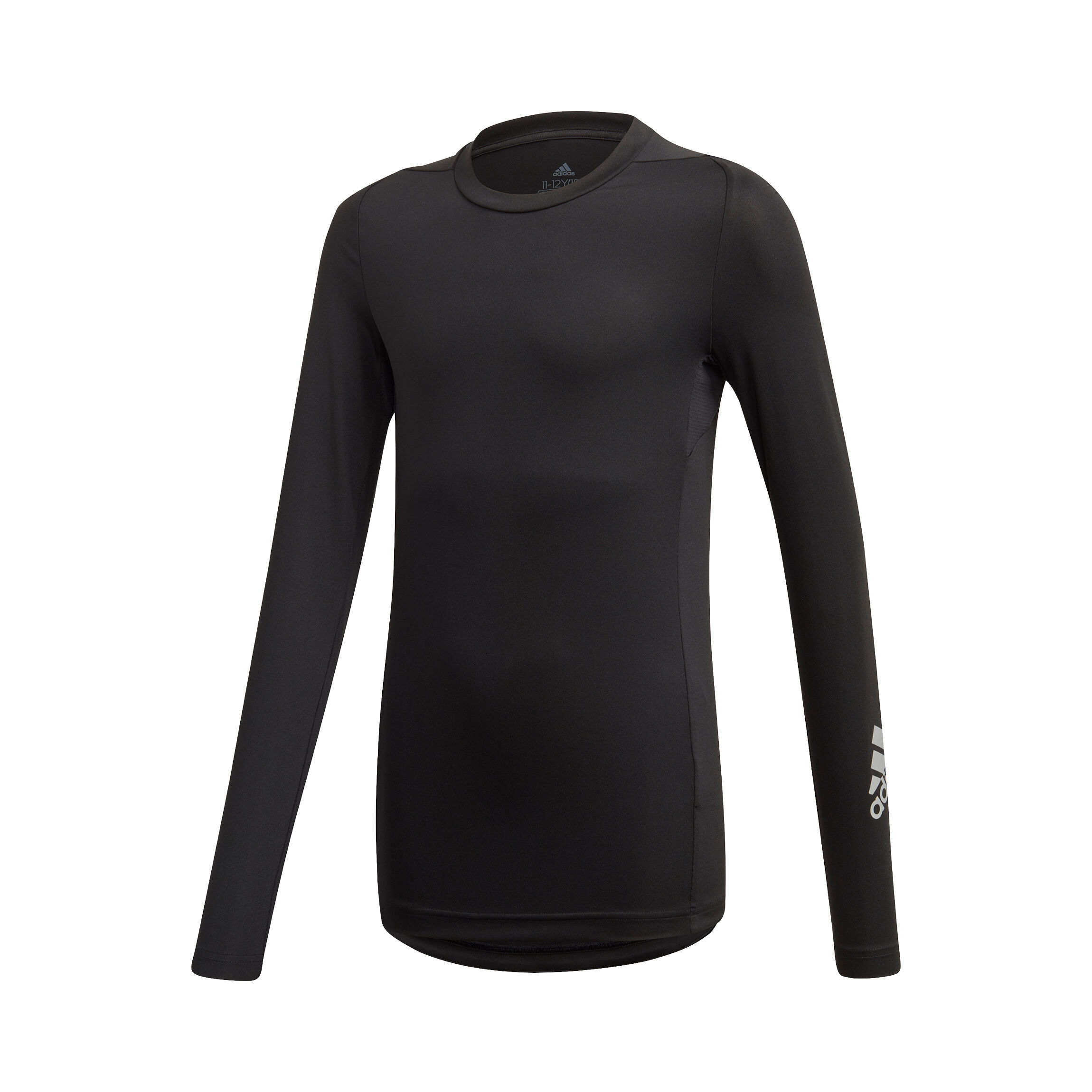 Alphaskin Sport Longsleeve Jungen Schwarz WeiB