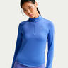 Swift Half-Zip Longsleeve Laufshirt Damen-blau, silber