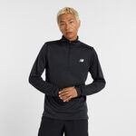 New Balance Bekleidung New Balance Knit 1/4 Zip Longsleeve Herren-Schwarz
