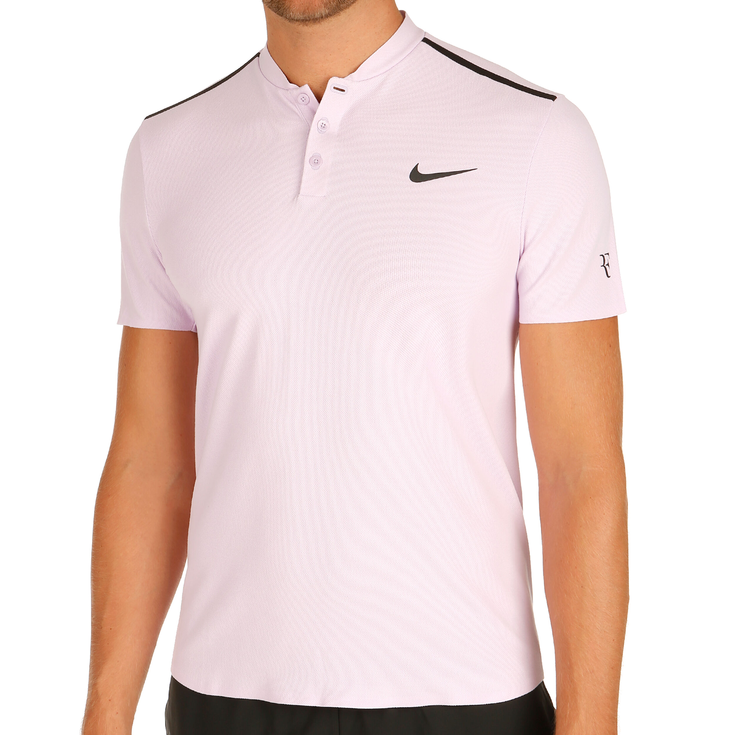 Court Advantage Roger Federer Polo Herren Flieder Schwarz