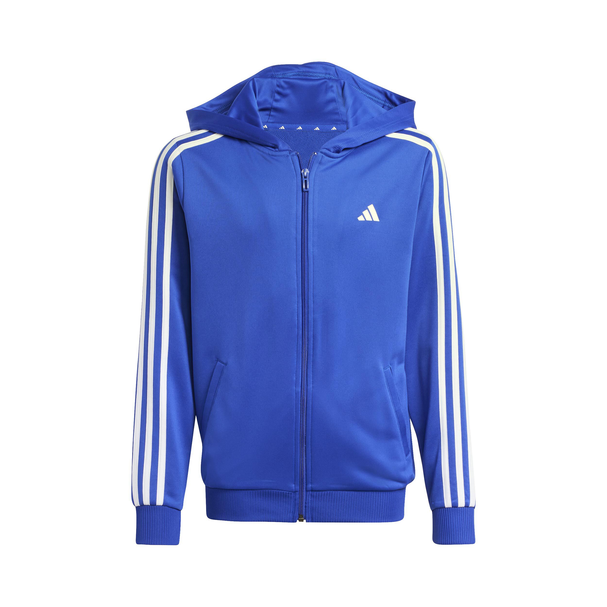 adidas Training Essentials 3 Stripes Sweatjacke Kinder Blau WeiB online kaufen Tennis Point DE