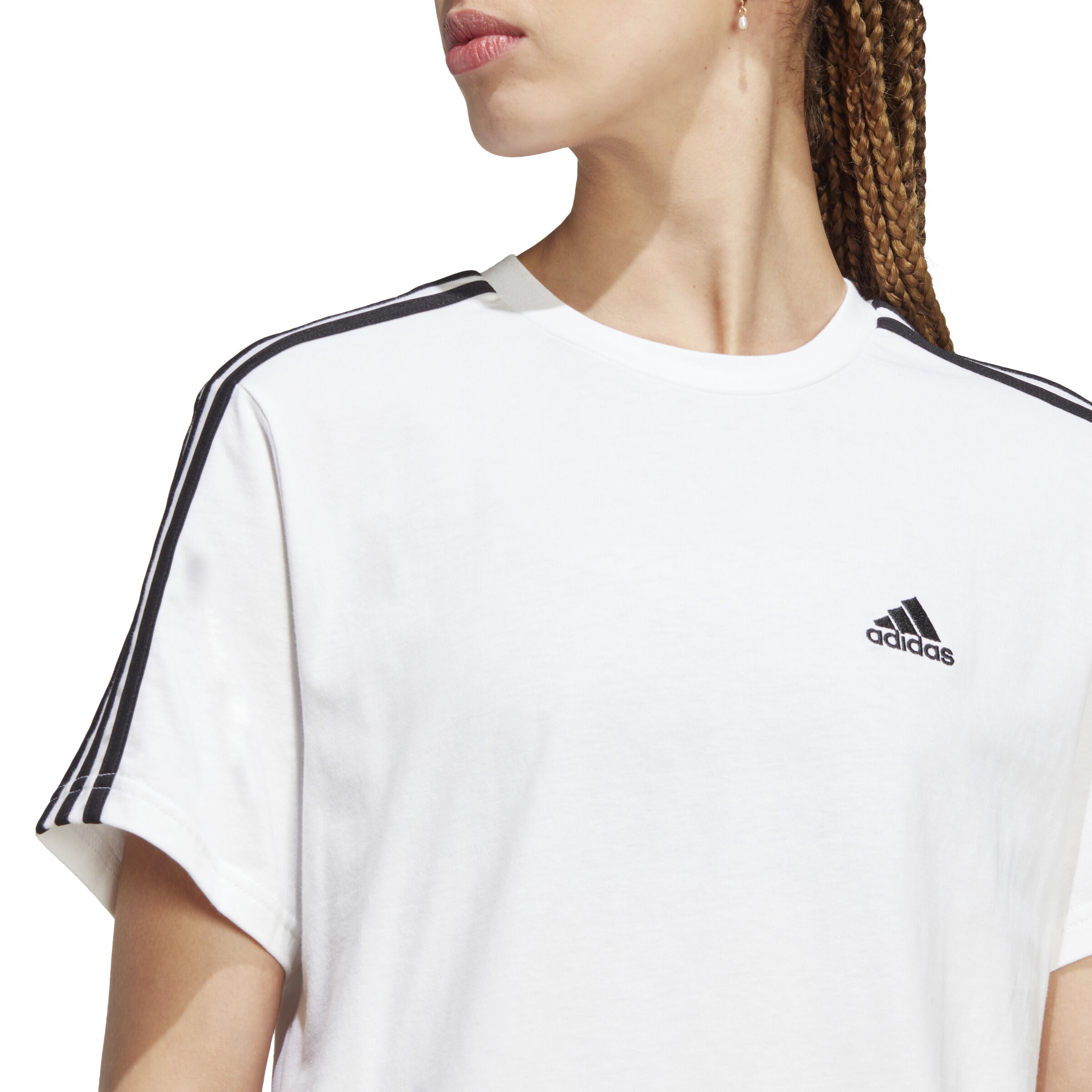 Adidas damen t shirt essentials 3 stripes clearance