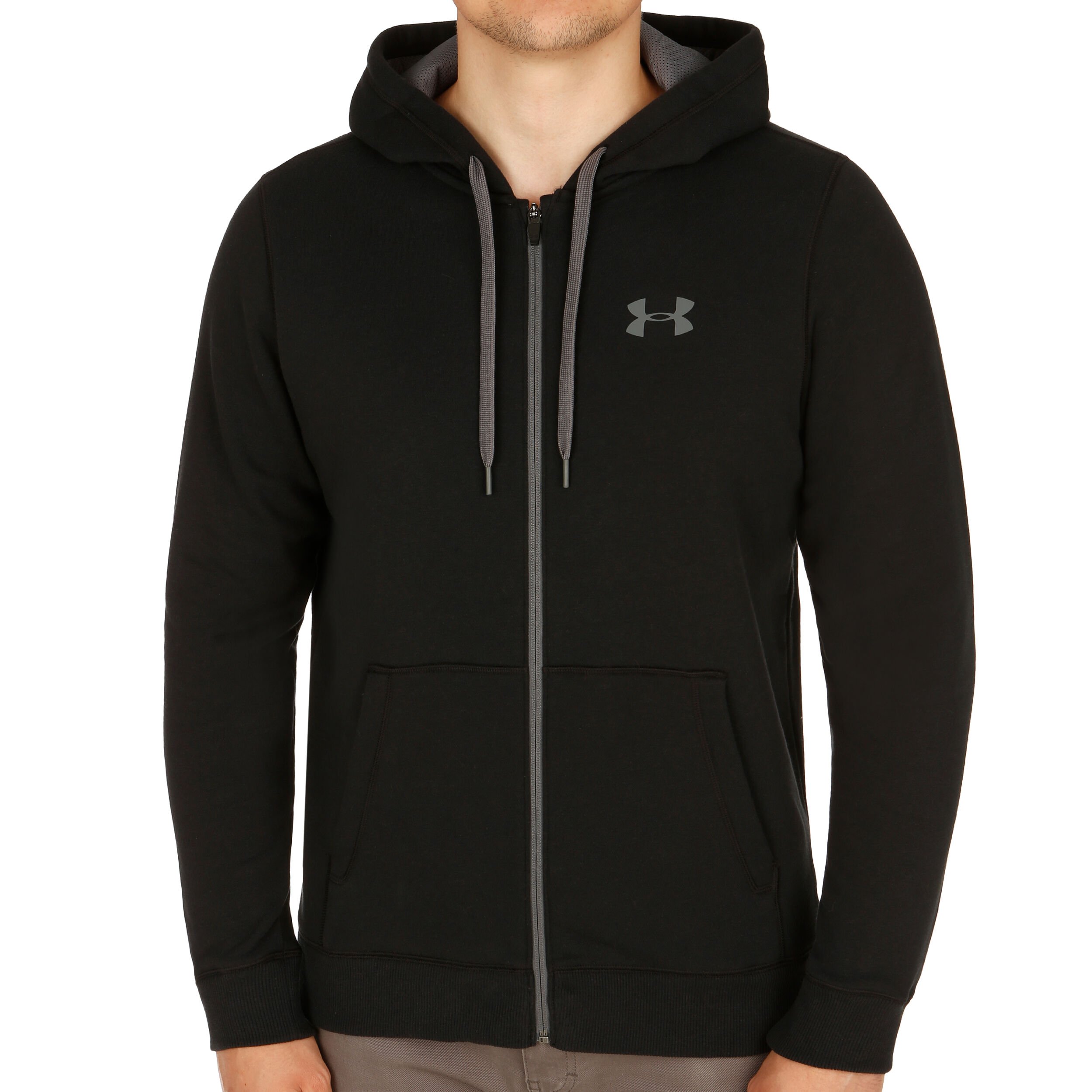 Rival Fitted Full Zip Sweatjacke Herren Schwarz Grau