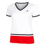 Fila Bekleidung Fila Elisabeth T-Shirt Damen-Wei&szlig;,Rot