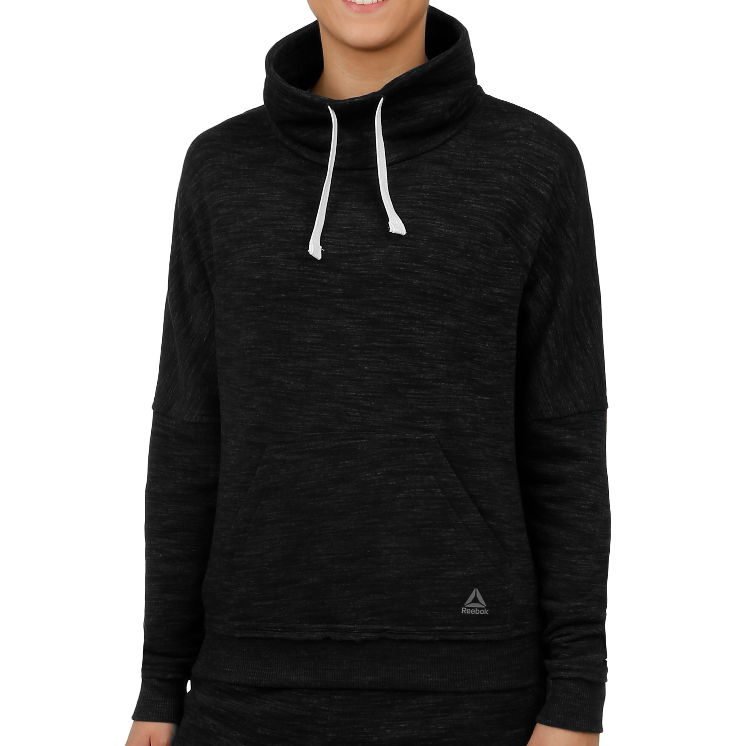 Reebok Elements Marble Cowl Neck Hoody Damen Schwarz, Weiß Reebok Elements Marble Cowl Neck Hoody Damen Schwarz, Weiß