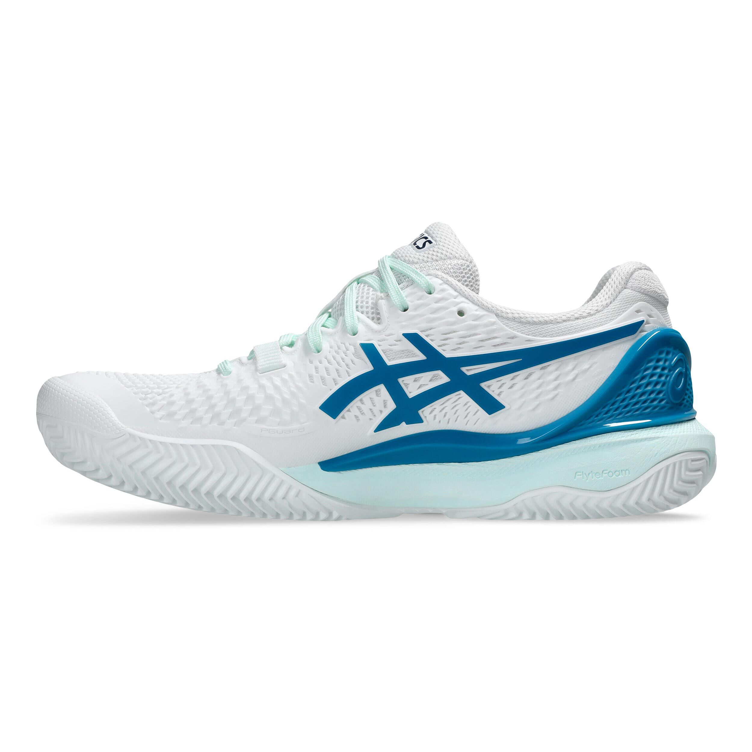 Gel Resolution 9 Clay Sandplatzschuh Damen WeiB Blau