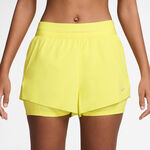 Nike Bekleidung Nike Swift 2in1 Short Laufshorts Damen-zitronengelb, silber
