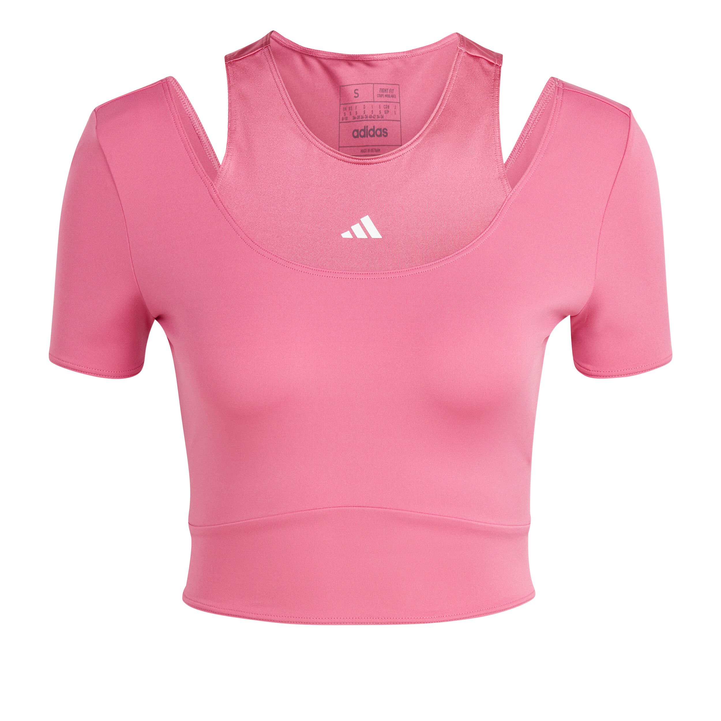 Adidas pink crop store