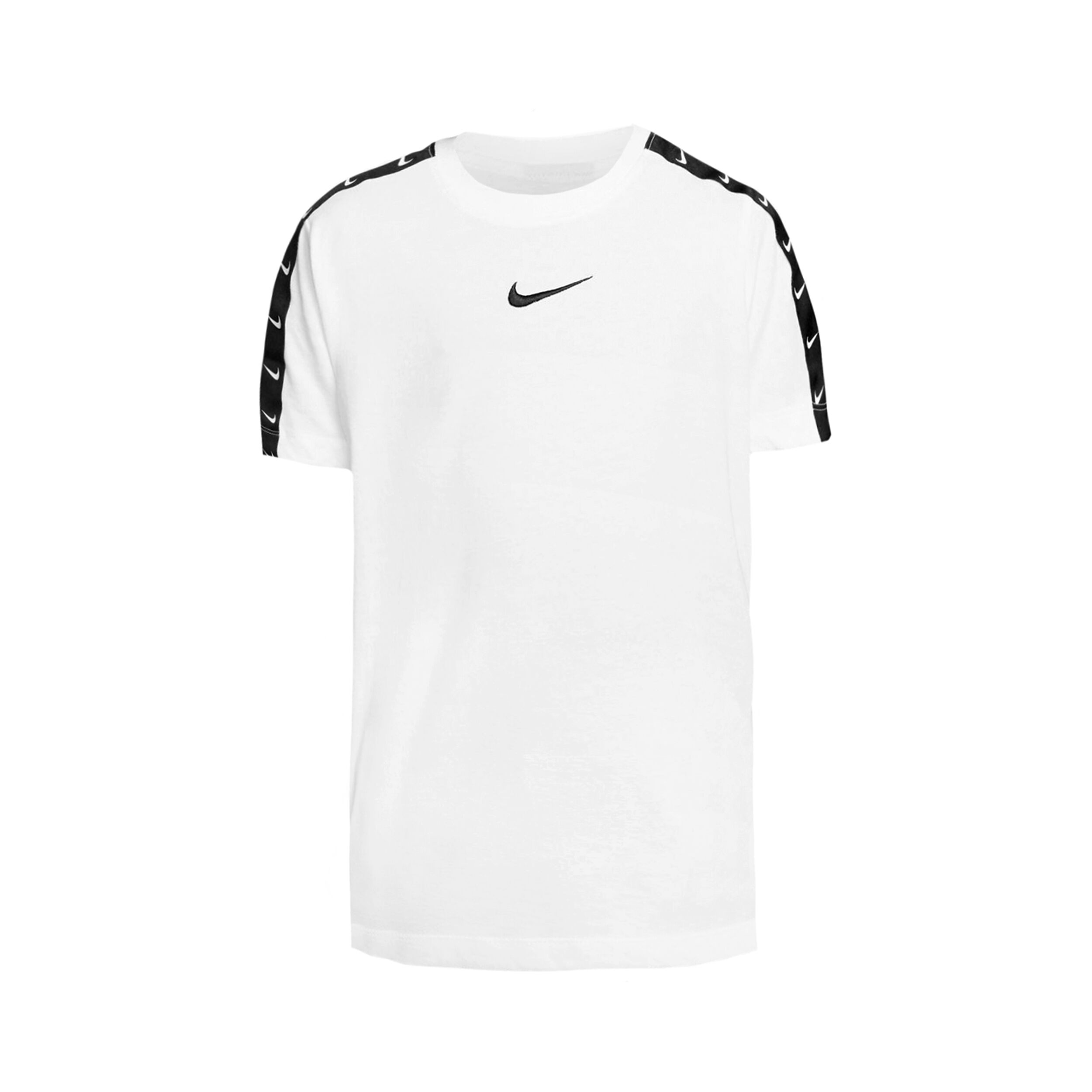 Sportswear Swoosh Tape T Shirt Jungen WeiB Schwarz