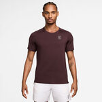 Nike Bekleidung Nike Court Dri-FIT Advantage T-Shirt Herren - dunkelrot, weiß