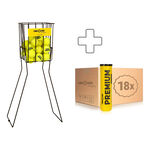 Tennis-Point Innendruckball Tennis-Point Premium Tennisball 18x 4er plus Ballkorb
