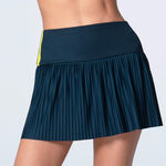 Lucky in Love Bekleidung Lucky in Love Racer Rib Pleated Rock Damen - dunkelblau, gelb