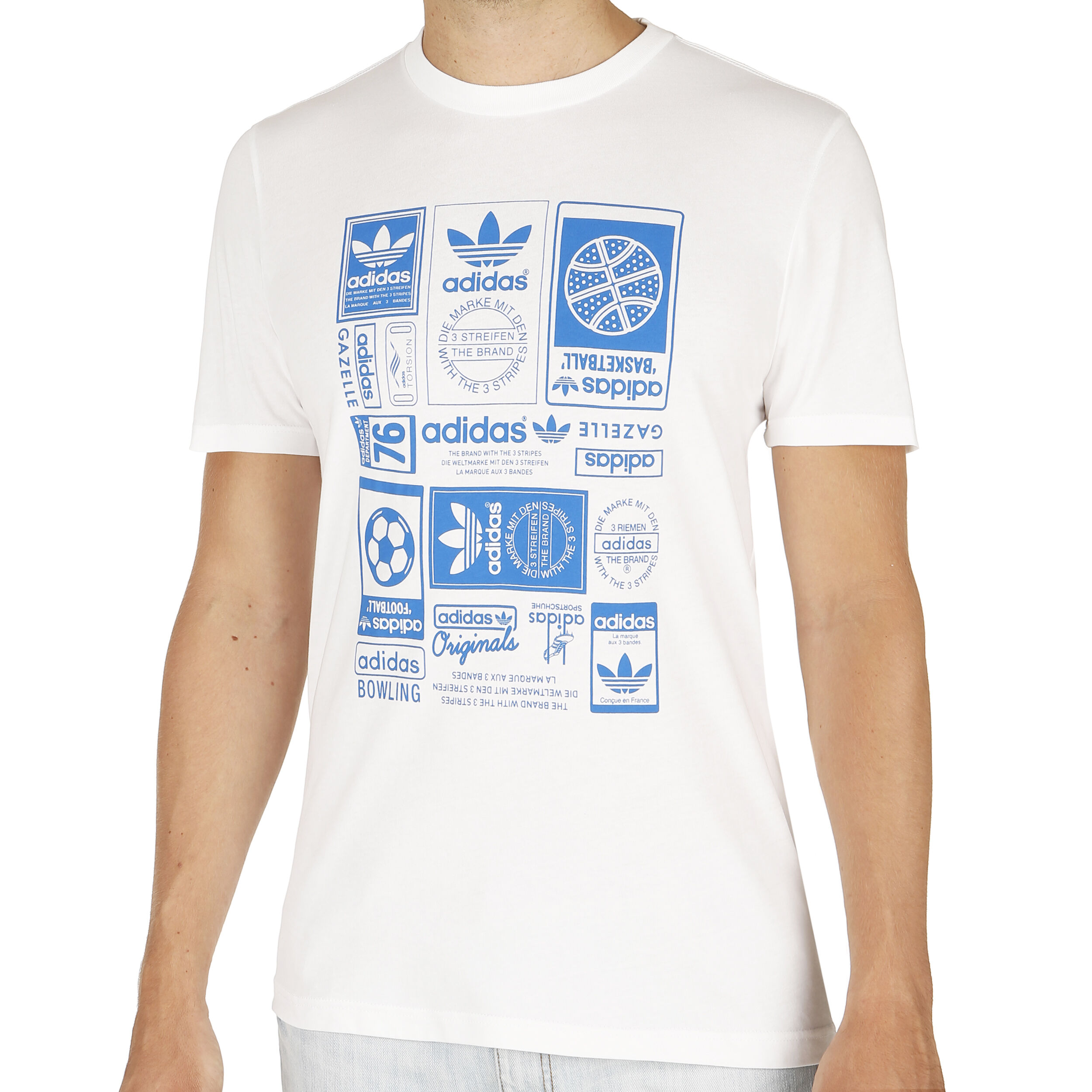 Vintage Trefoil T Shirt Herren WeiB
