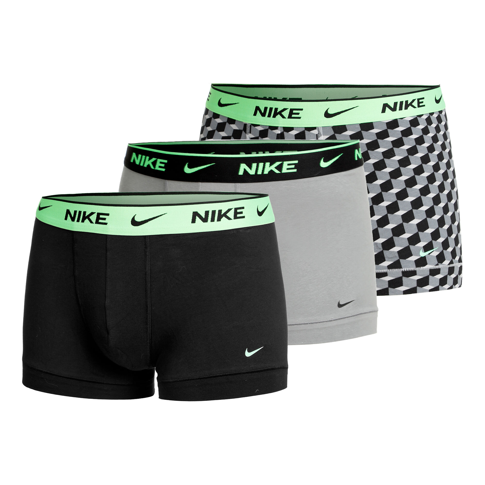 Nike Everyday Cotton Stretch Trunk Boxer Short 3er Pack Herren Grau,  Neongrün online kaufen | Tennis Point DE