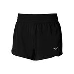 Mizuno Bekleidung Mizuno 2in1 4.5 Laufshorts Damen-Schwarz