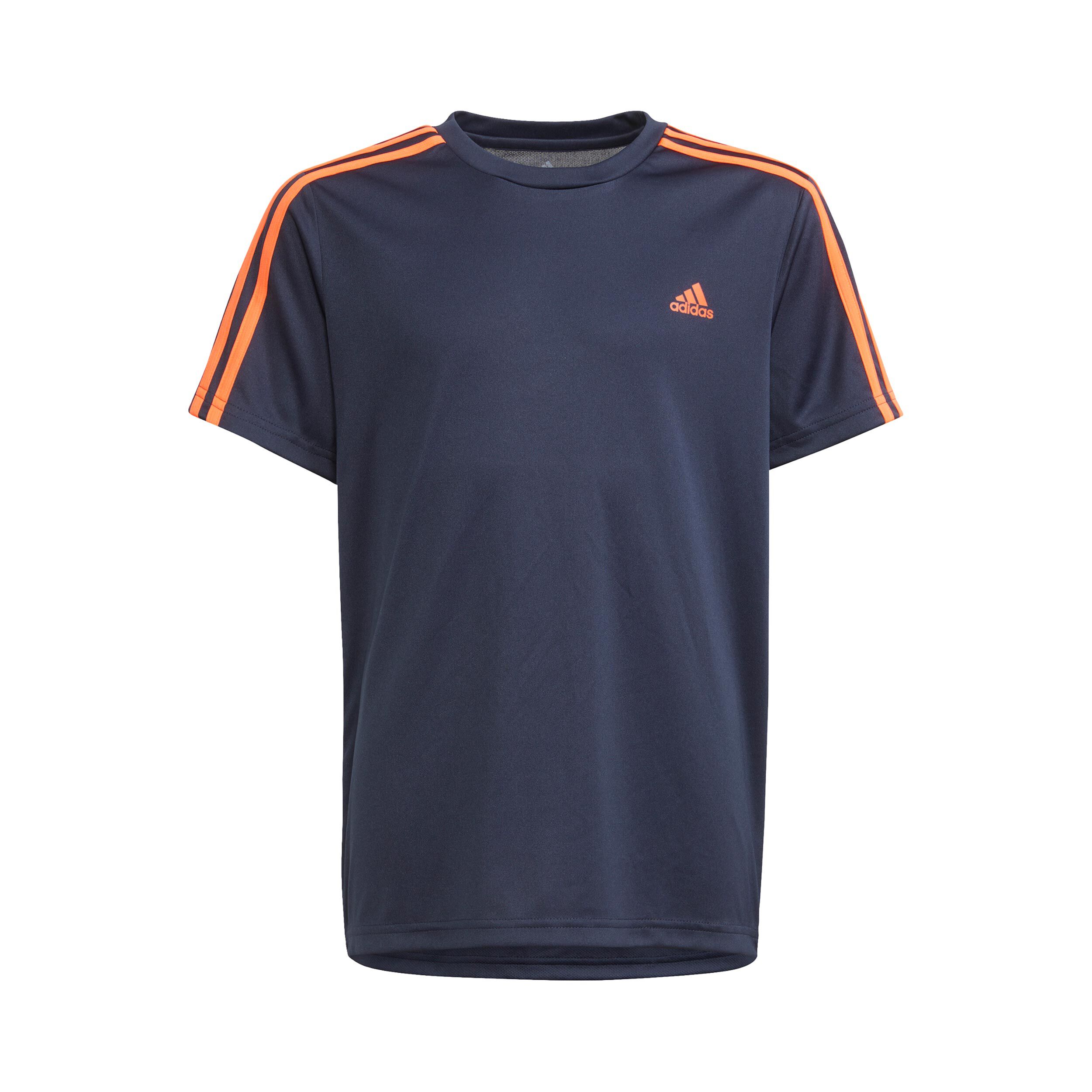 3 Stripes T Shirt Jungen Dunkelblau Orange