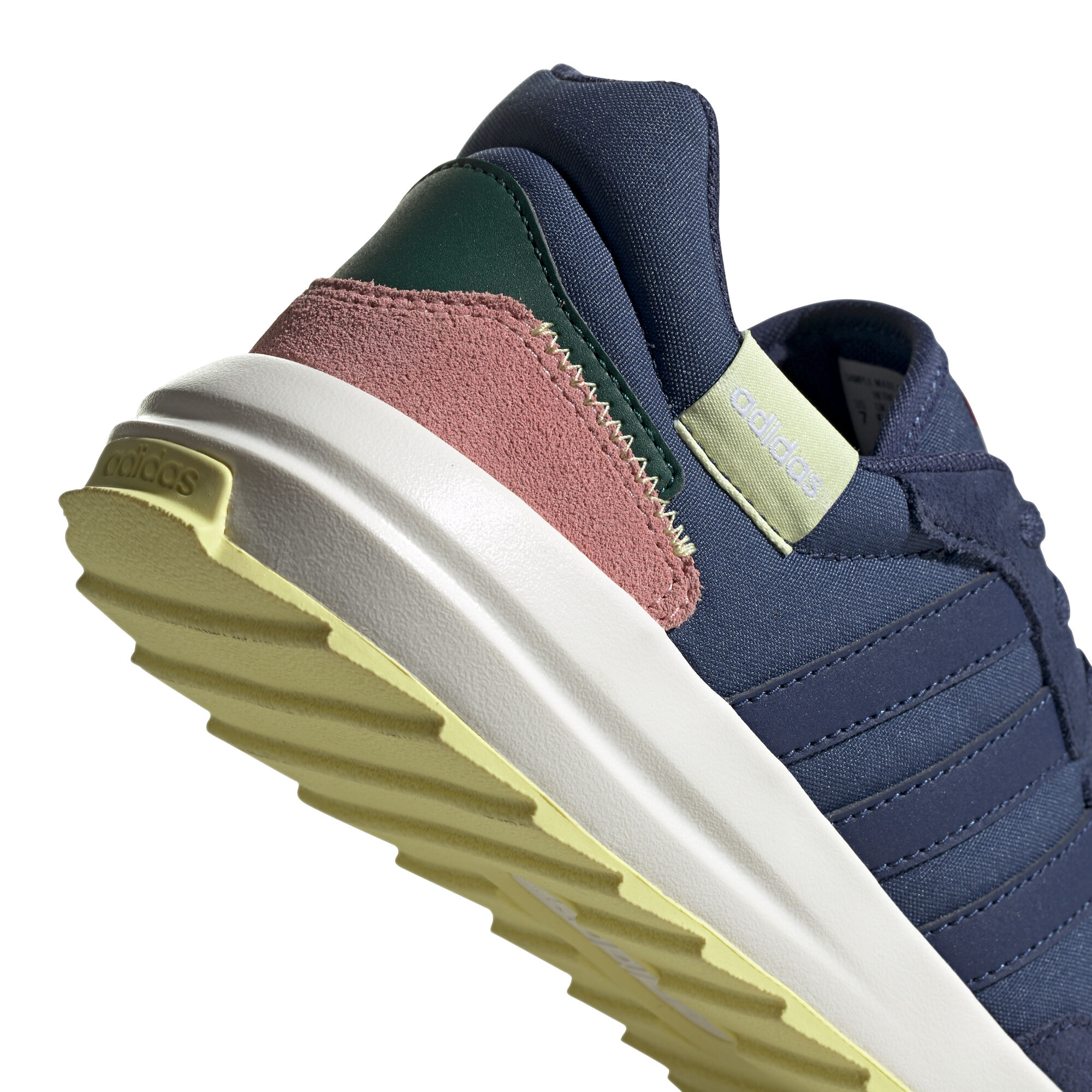 Retro Run Sneaker Damen Dunkelblau Zitronengelb