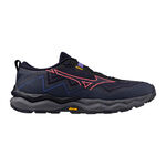 Mizuno Laufschuhe Mizuno Wave Daichi 9 GTX Trailschuh Damen-Dunkelblau,Neonrot