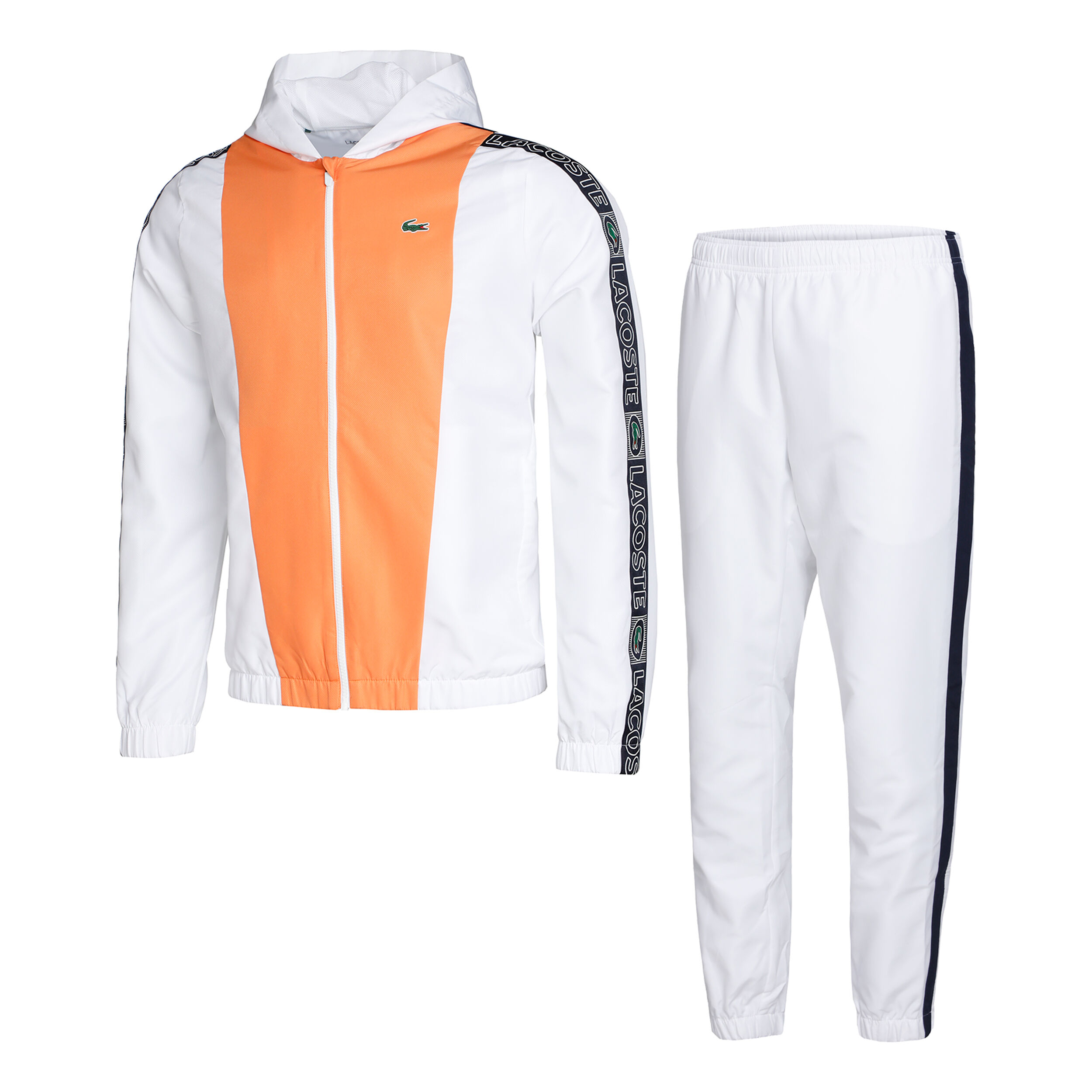 Survetement lacoste blanc et orange top