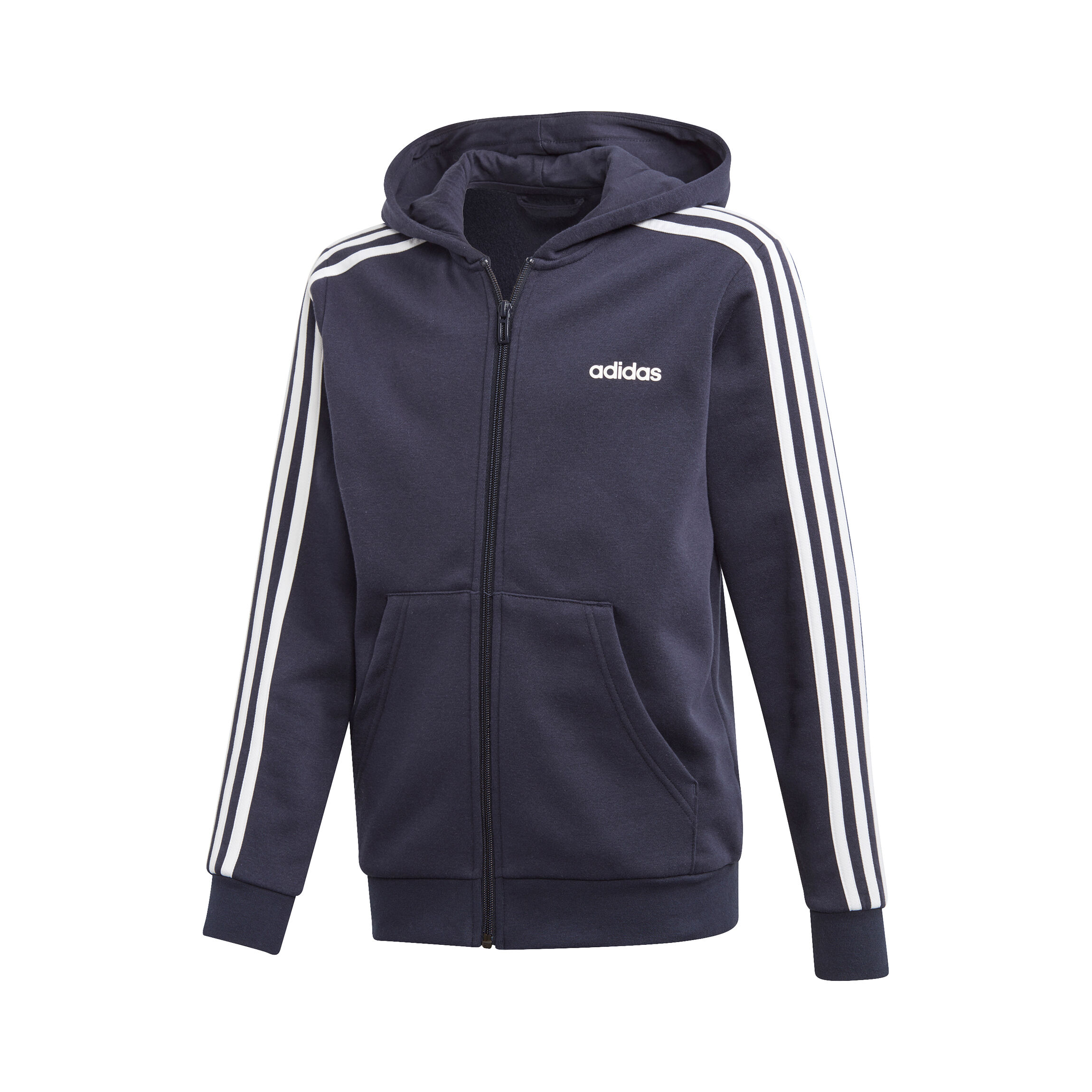 Essentials 3 Stripes Sweatjacke Jungen Dunkelblau WeiB
