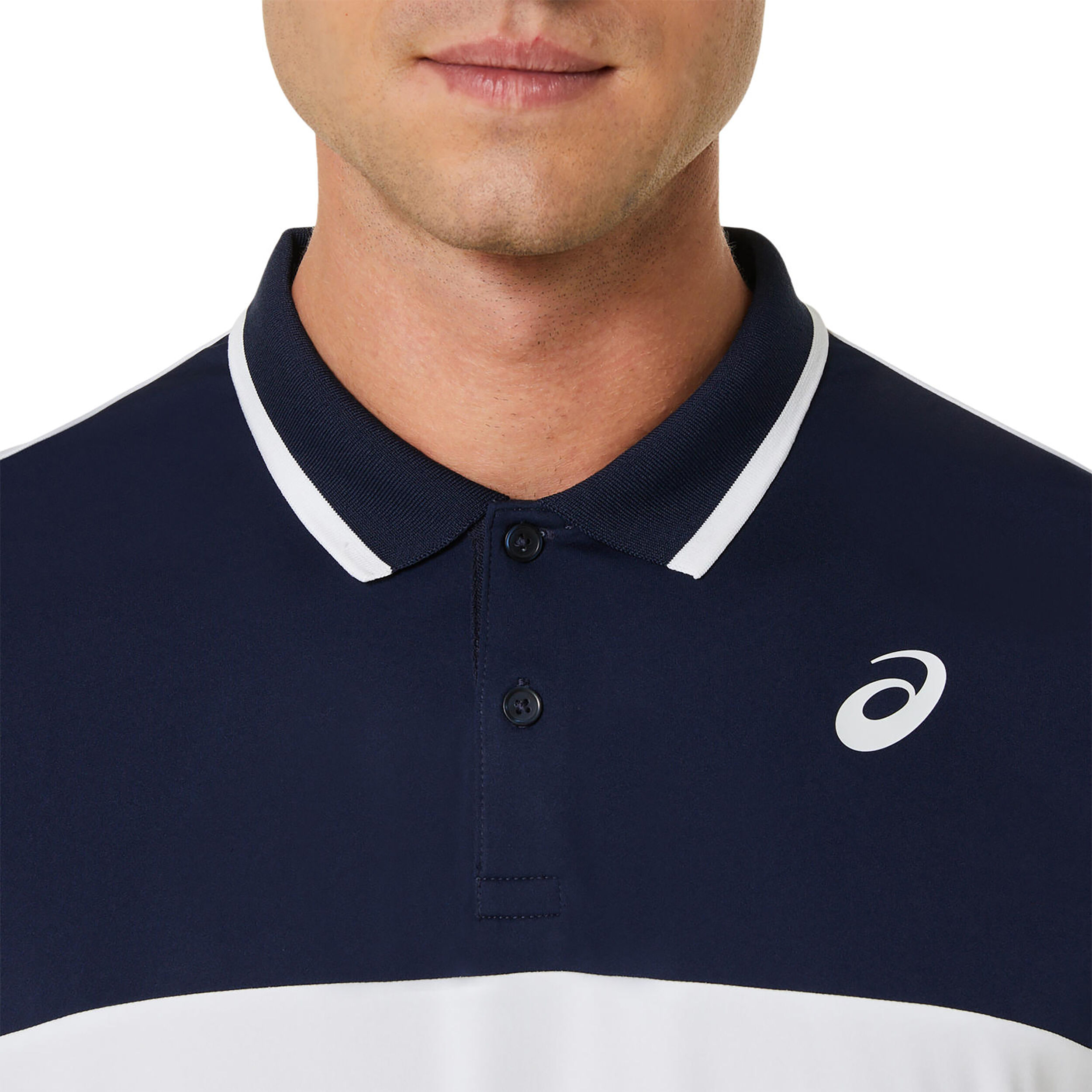 Court Polo Herren WeiB Dunkelblau