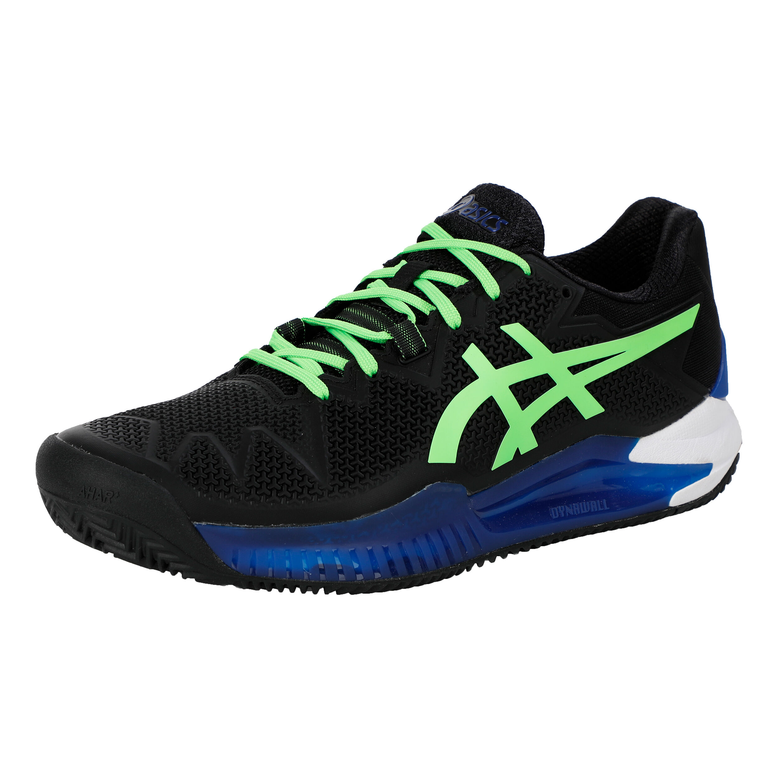 Gel Resolution 8 Sandplatzschuh Special Edition Herren Schwarz Neongrun