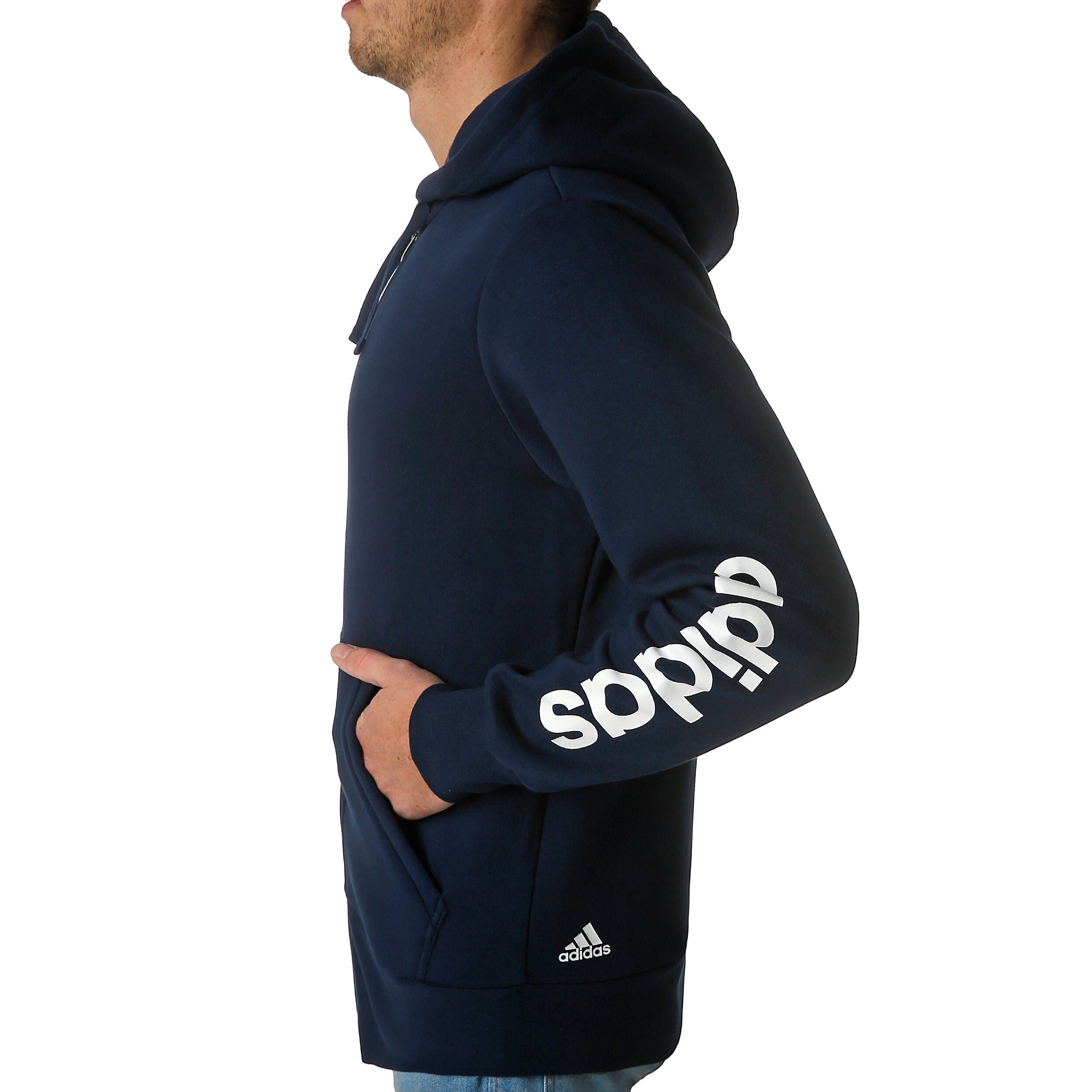 Adidas men's essential linear logo pullover hoodie clearance