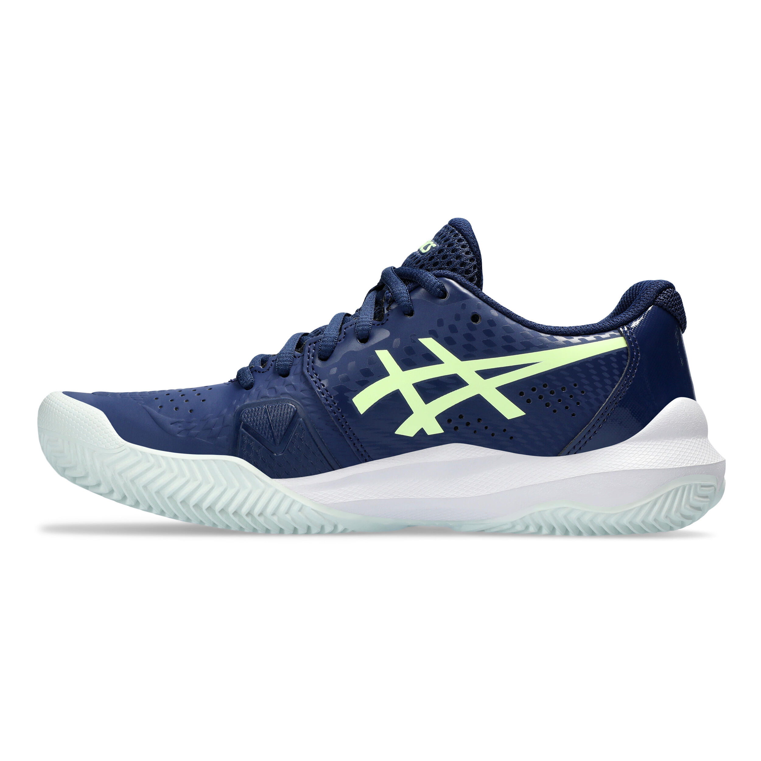 Gel Challenger 14 Sandplatzschuh Damen Dunkelblau Neongelb