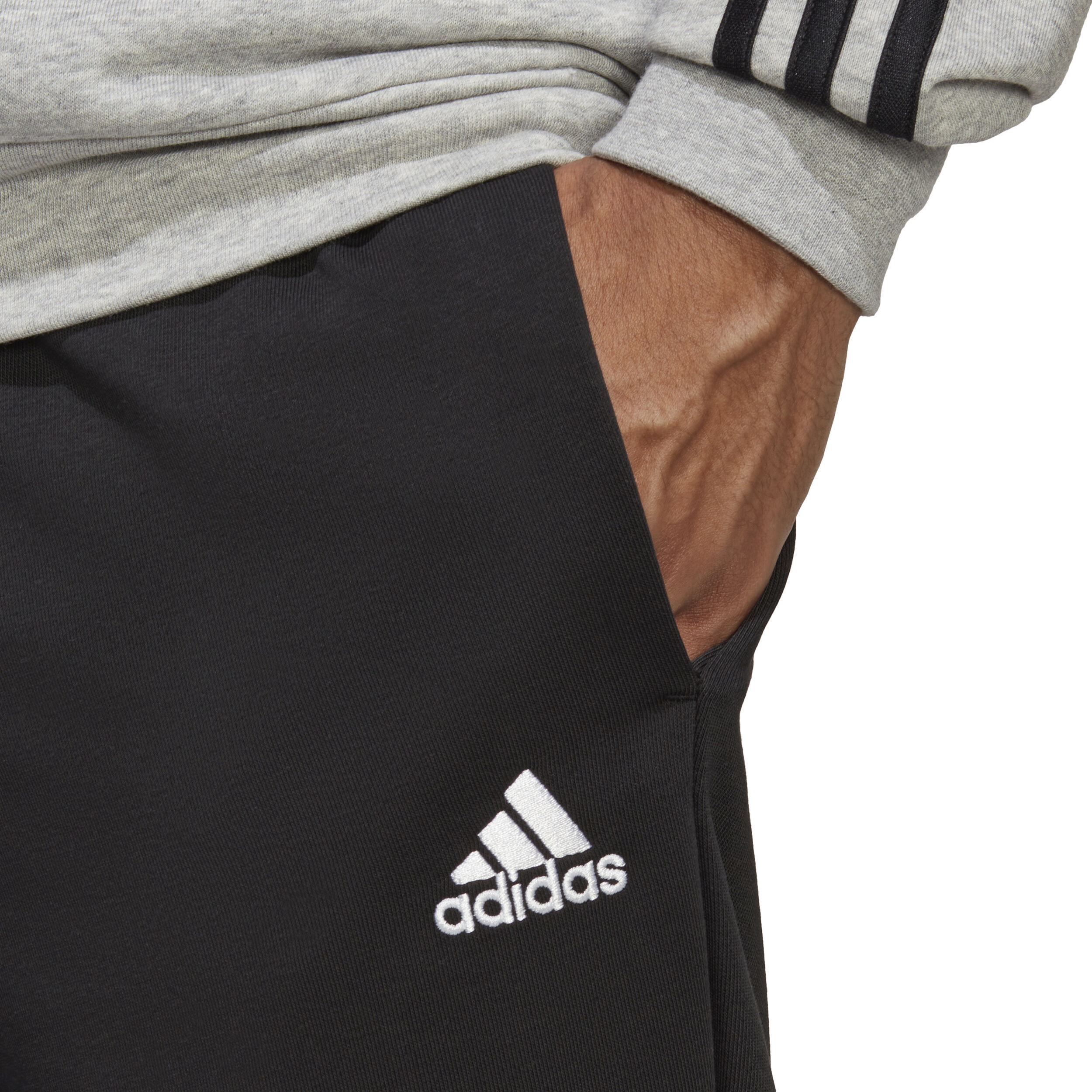 adidas Sportswear Basic 3 Stripes French Terry Trainingsanzug Herren Grau Schwarz online kaufen Tennis Point DE