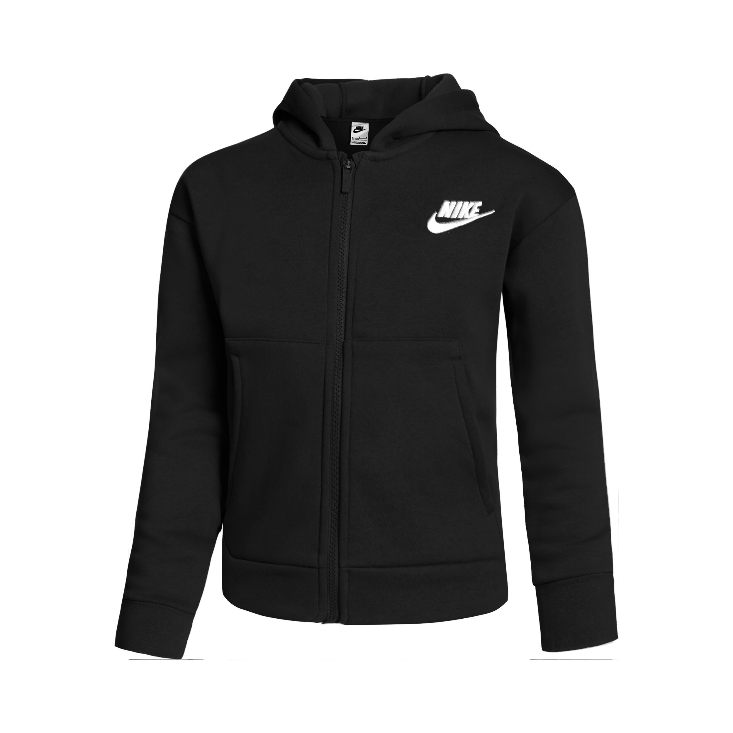 Black nike fleece jacket sales