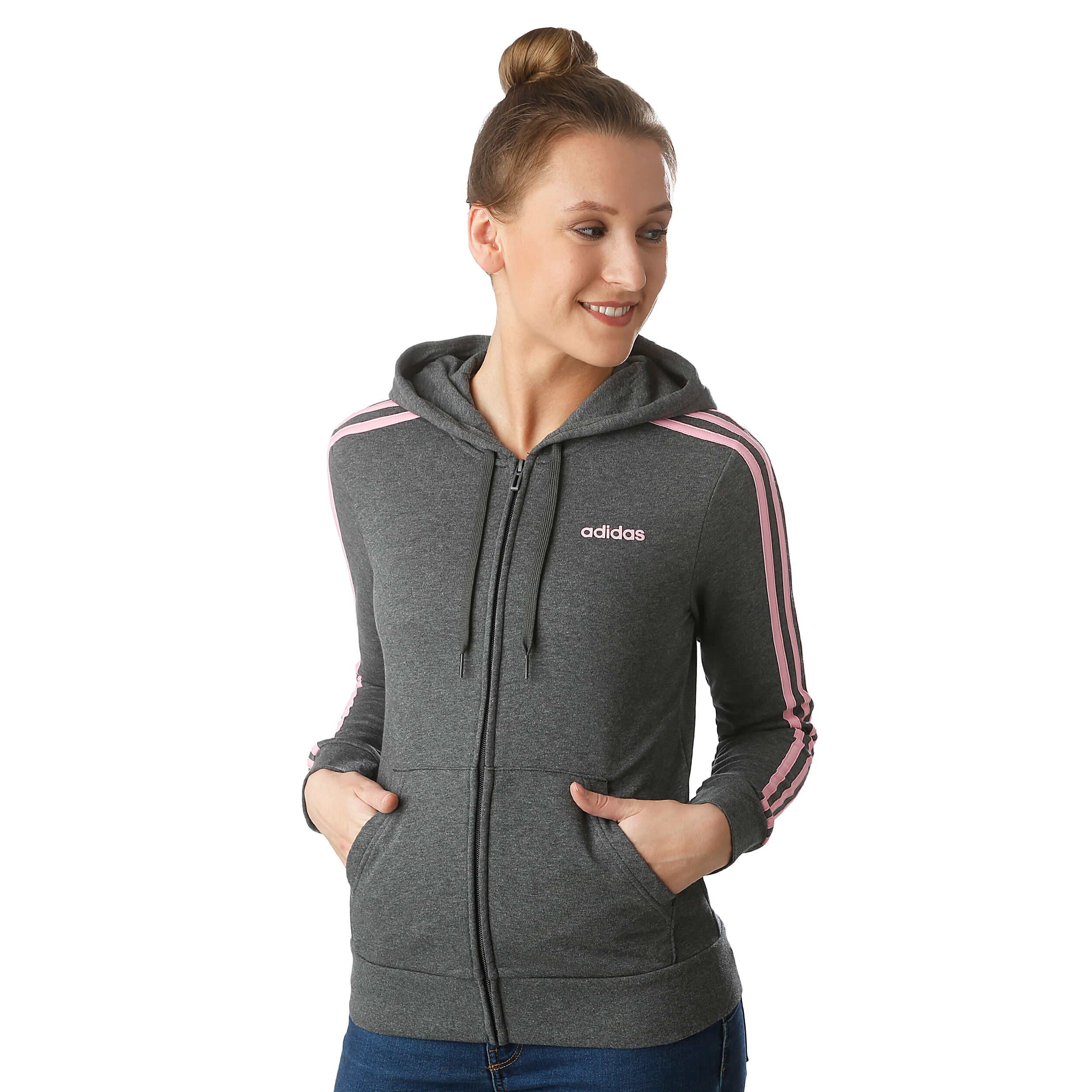 adidas Essentials 3 Stripes Full Zip Sweatjacke Damen adidas Essentials 3 Stripes Full Zip Sweatjacke Damen